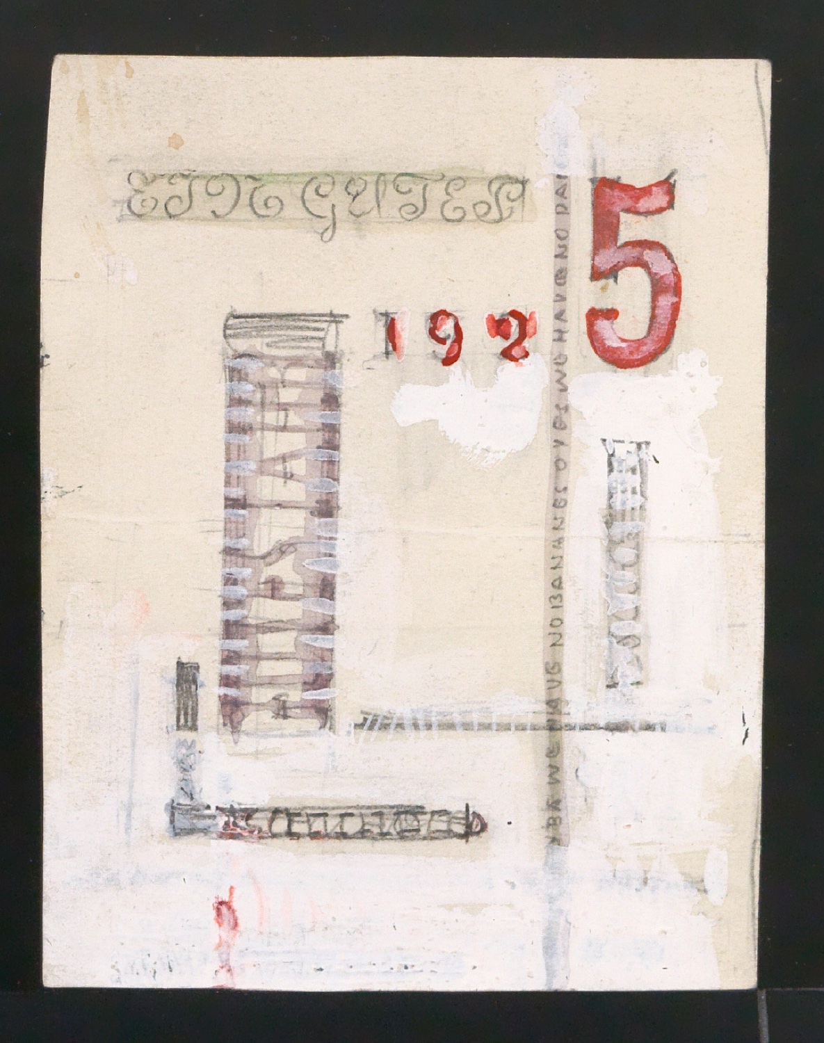 Entwurf für den Neujahrswunsch Ein Gutes Neues Jahr 1925 — Blatt 1