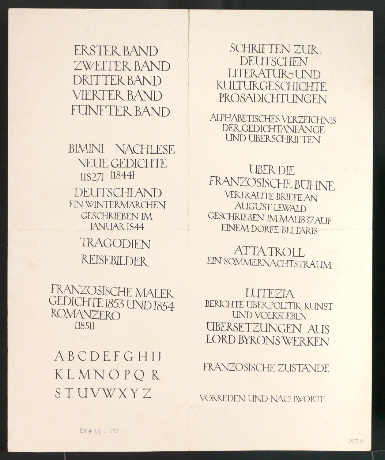 Probedruck von Beispieltexten in einer Druckschrift — Blatt 1