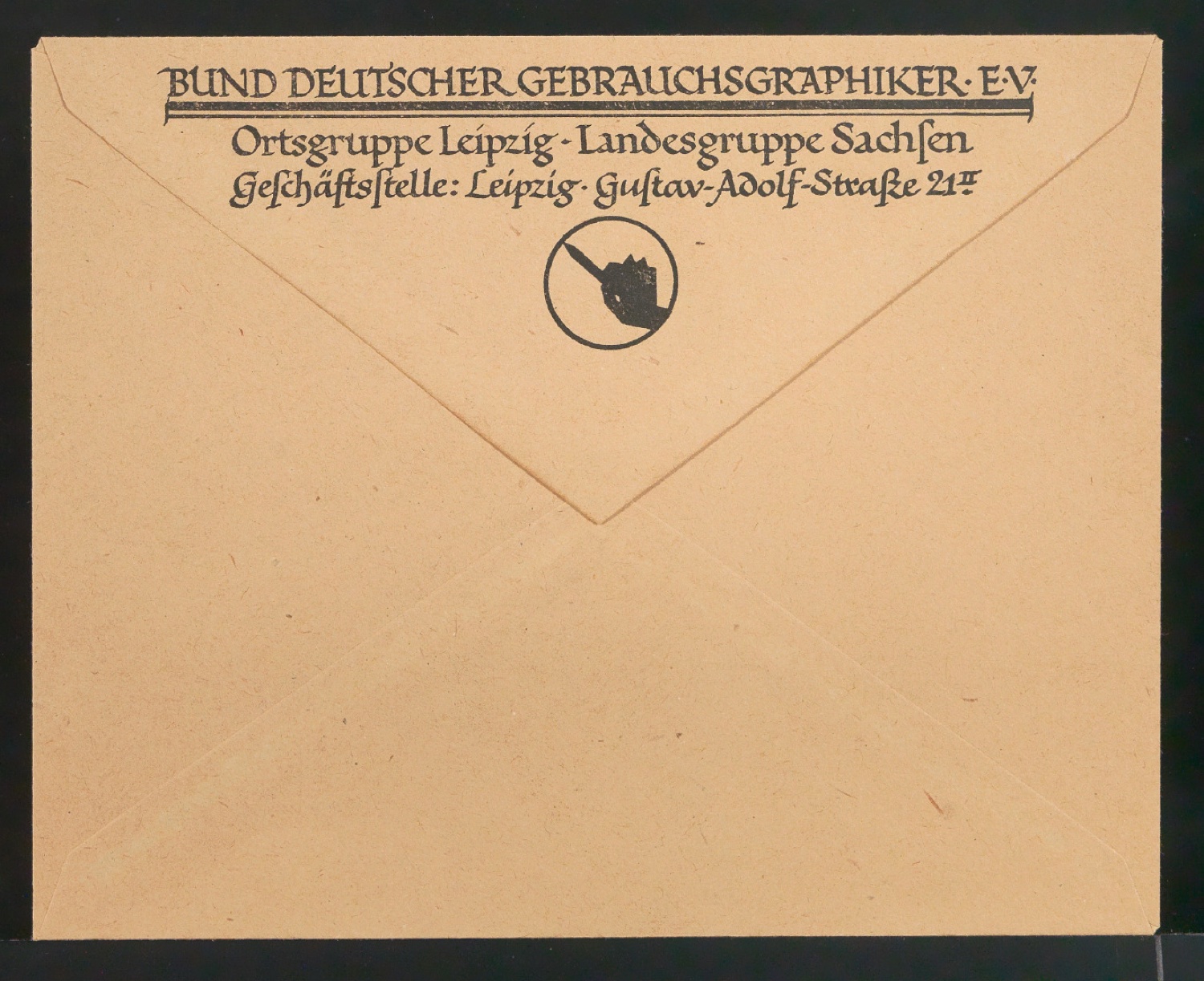 Briefumschlag für Bund deutscher Gebrauchsgraphiker, Ortsgruppe Leipzig — Blatt 1