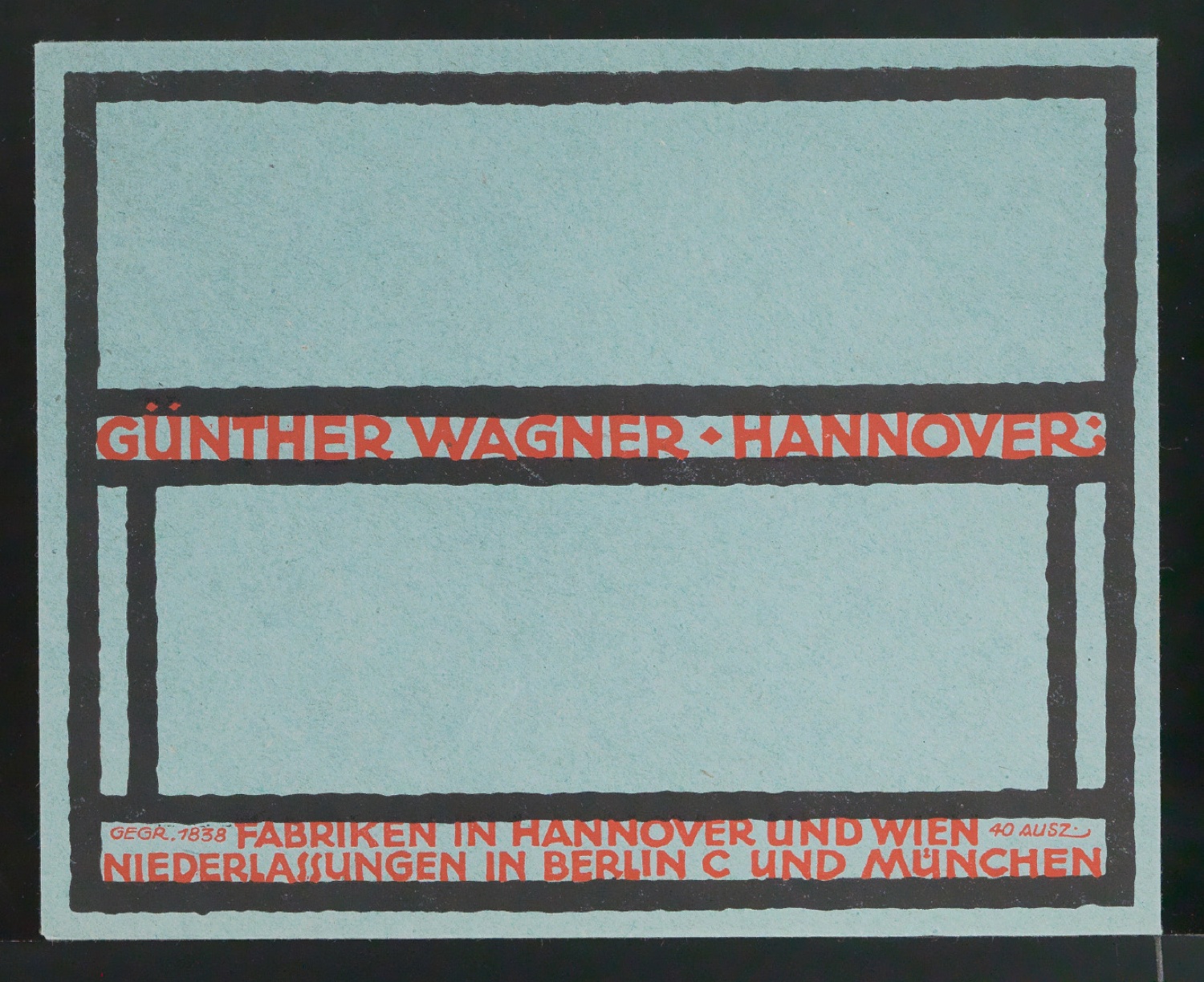 Briefumschlag für Günther Wagner — Blatt 1
