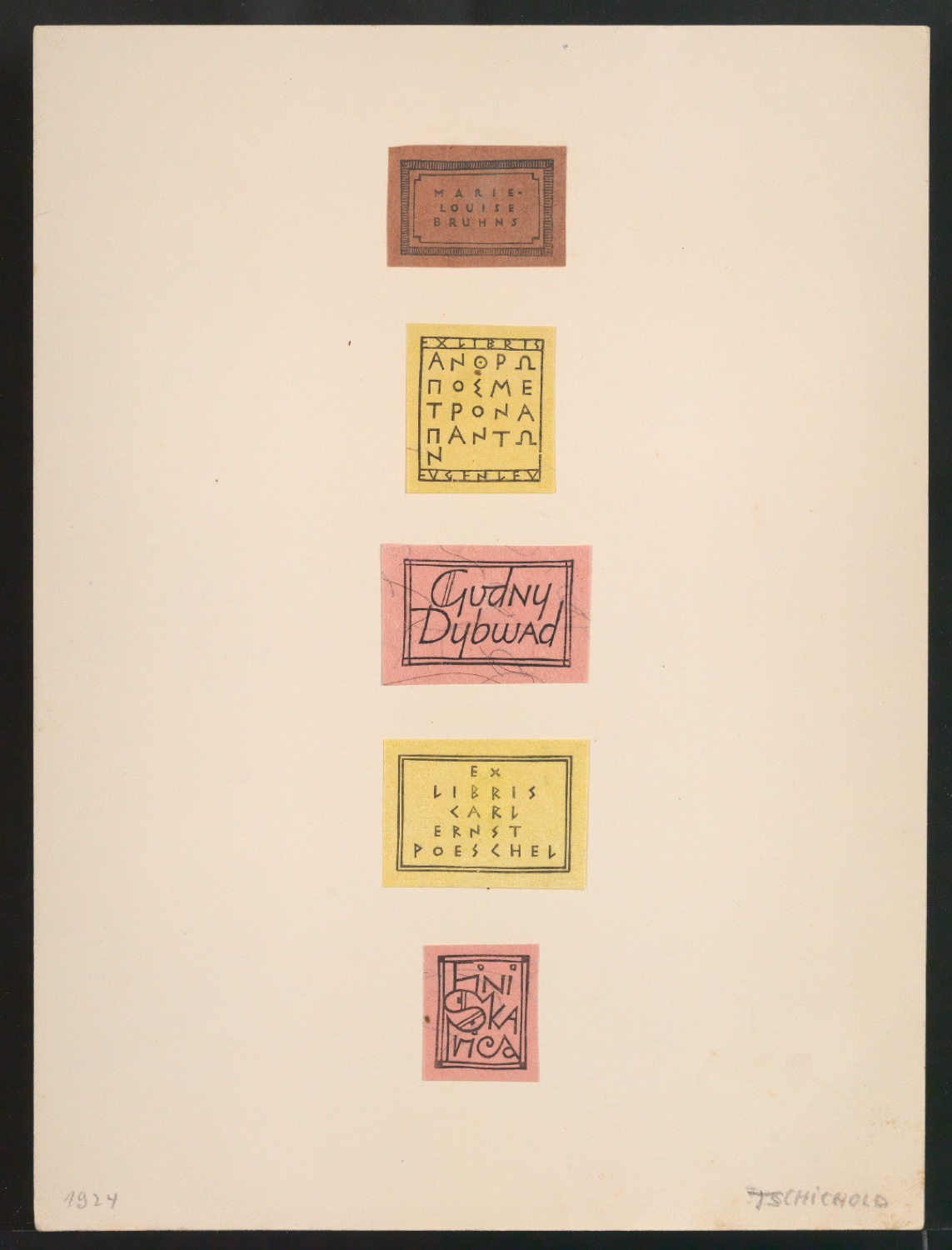 Montierte Exlibris — Blatt 1