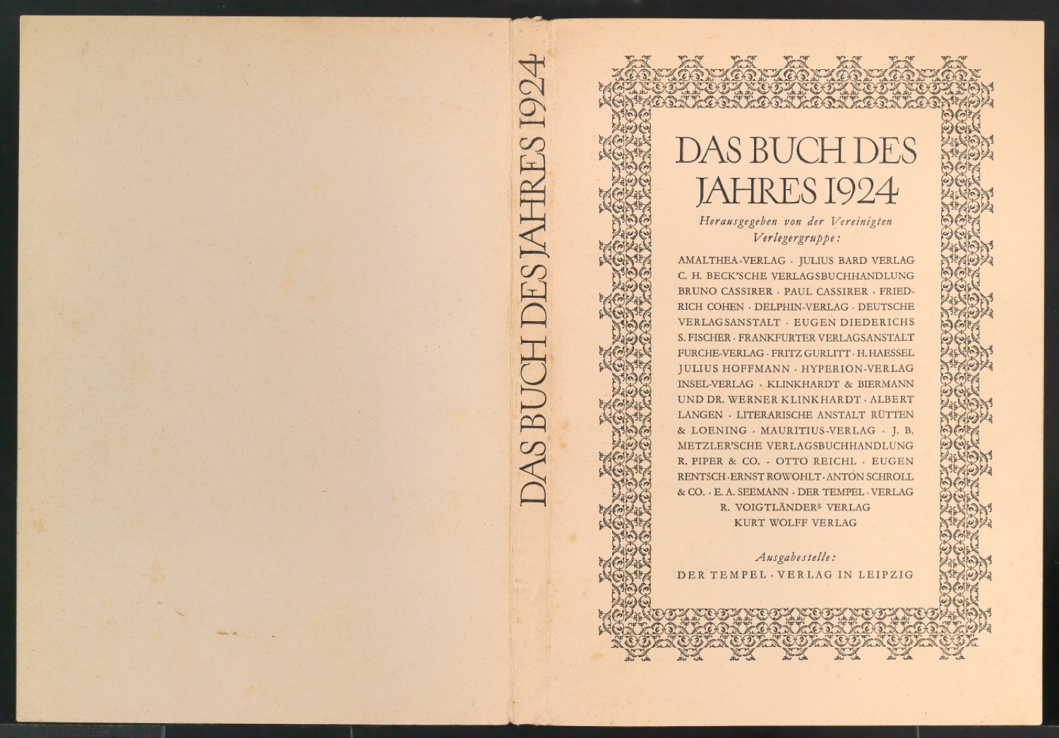 Umschlag von Das Buch des Jahres 1924 — Blatt 1