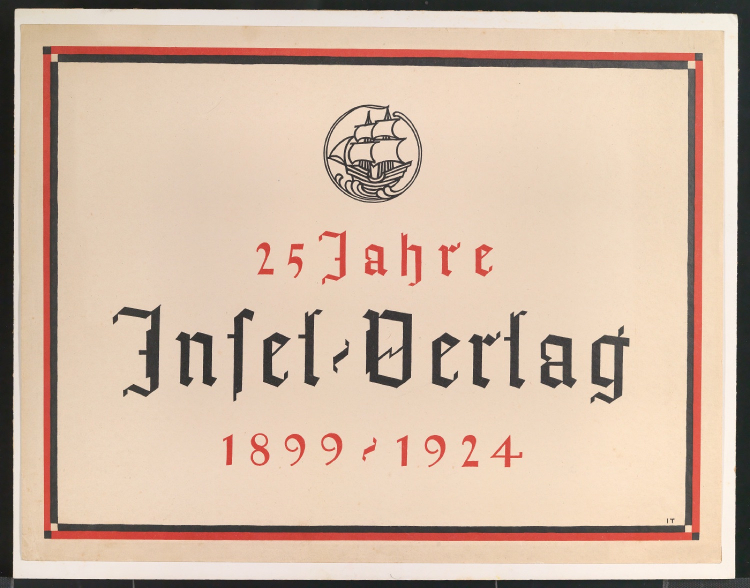 Verlagsschild Insel-Verlag - 25 Jahre Insel-Verlag; 1899 - 1924 — Blatt 1