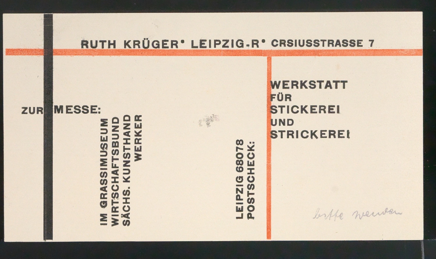 Probedruck von Visitenkarte für Ruth Krüger — Blatt 3