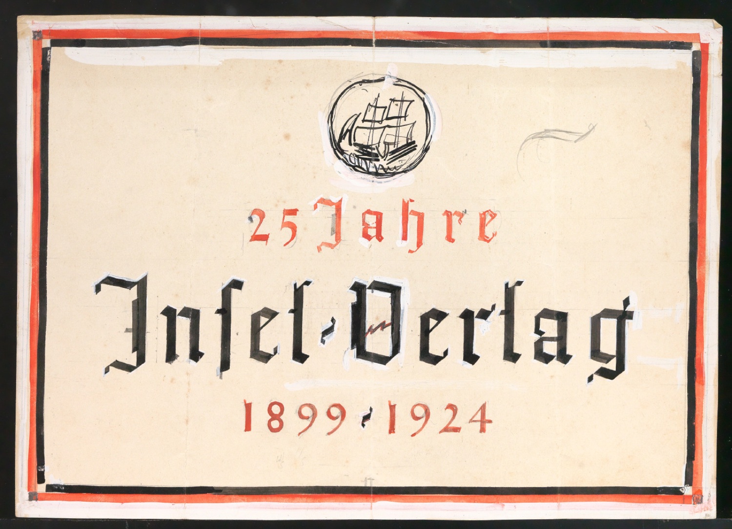 Entwurf für Verlagsschild Insel-Verlag - 25 Jahre Insel-Verlag; 1899 - 1924 — Blatt 1