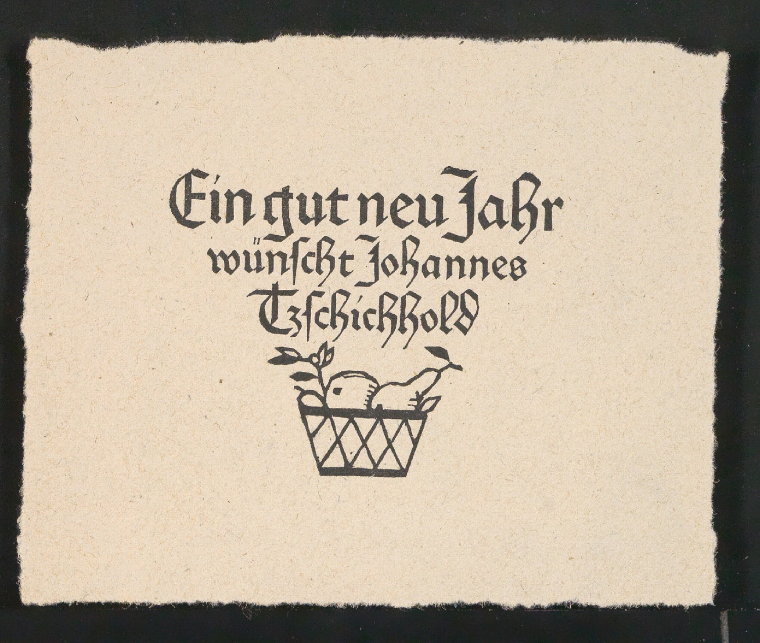 Ein gut neu Jahr wünscht Johannes Tzschichhold — Blatt 1
