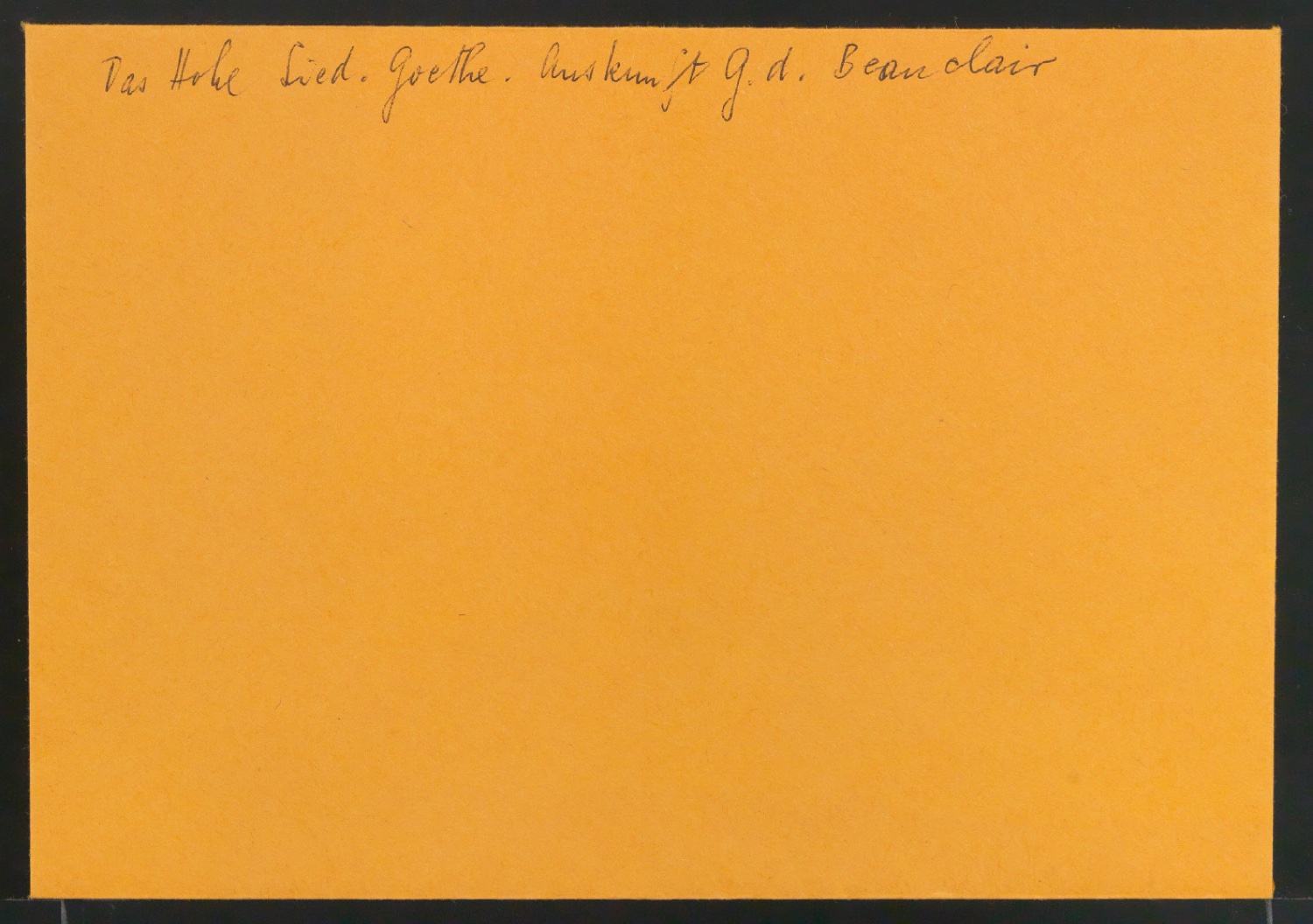 Briefumschlag mit Annotationen zu Das Hohelied — Blatt 1