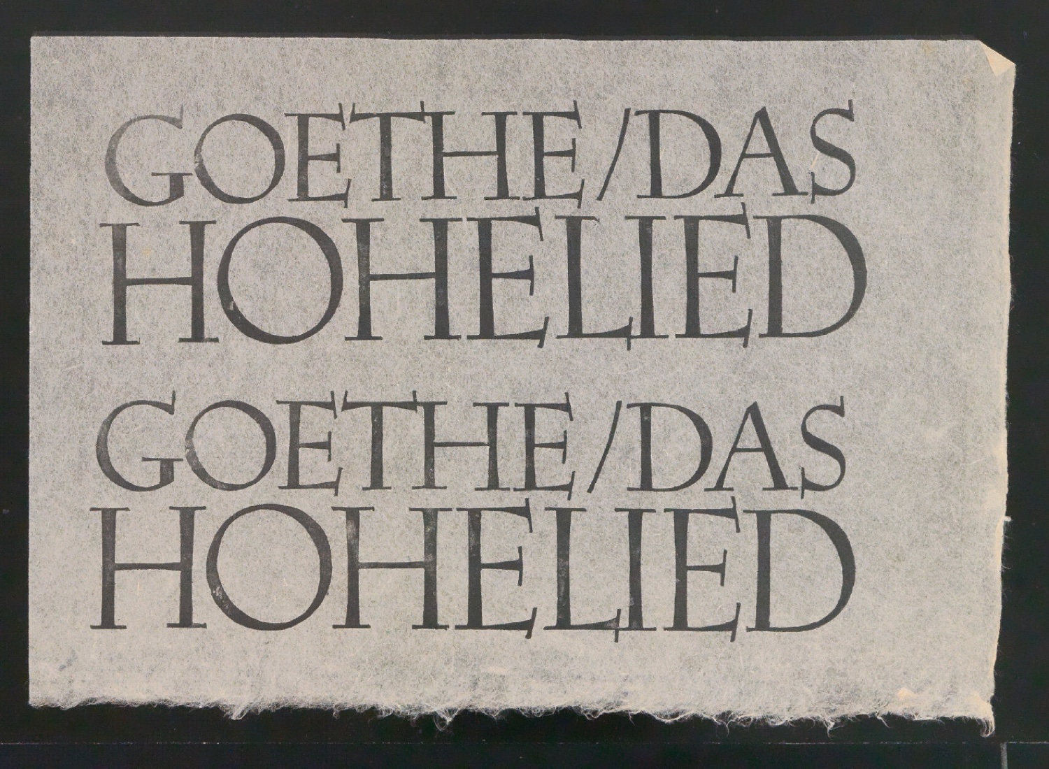 Probedruck für das Titelblatt von Das Hohelied — Blatt 1