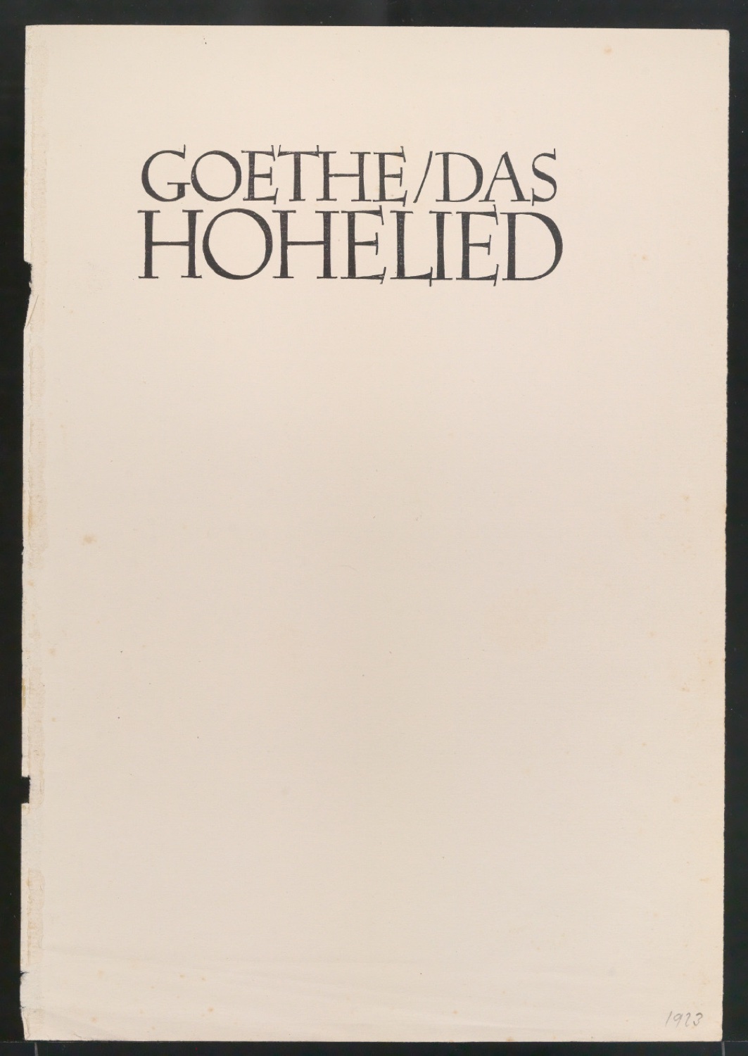 Probedruck für das Titelblatt von Das Hohelied — Blatt 3