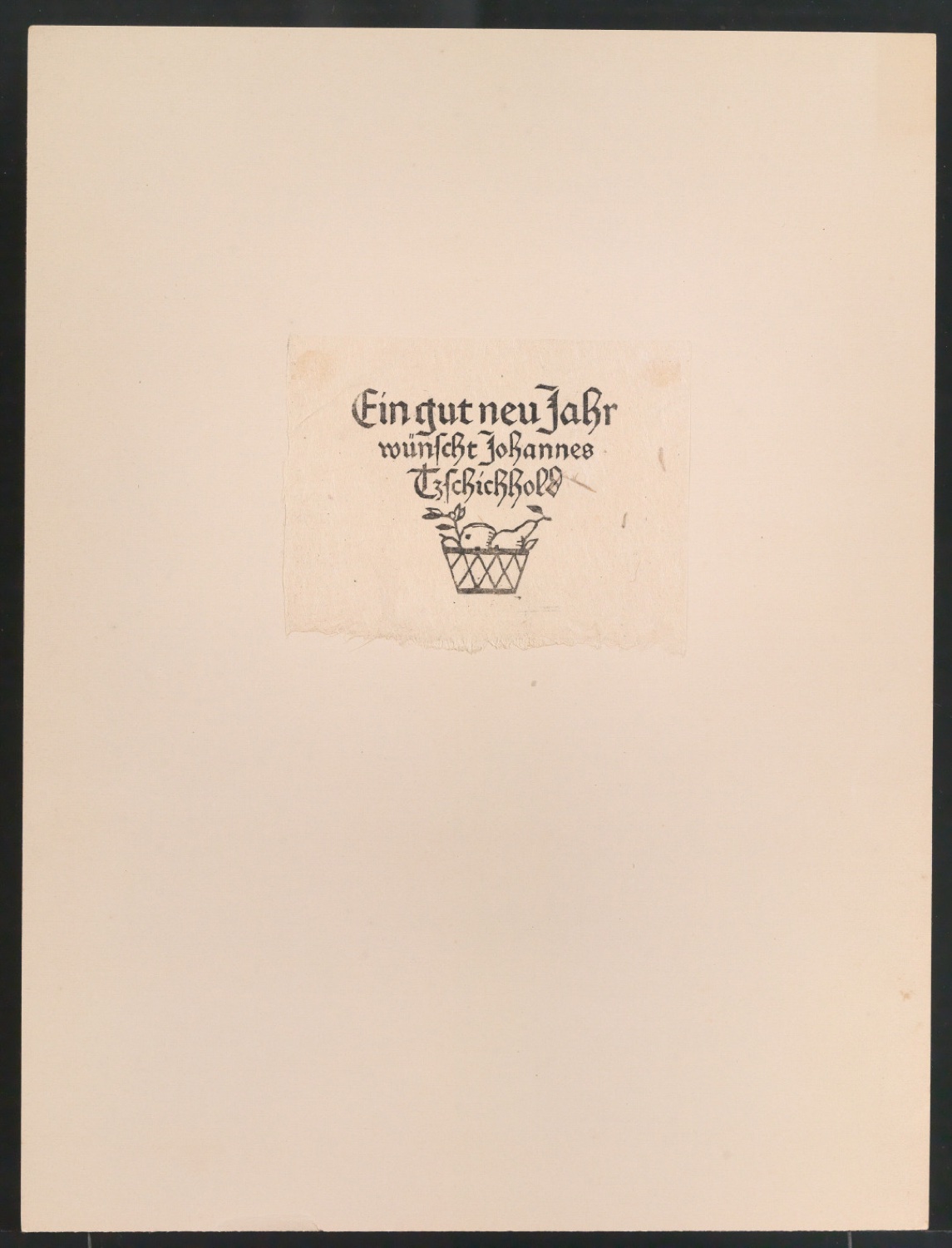Ein gut neu Jahr wünscht Johannes Tzschichhold — Blatt 1