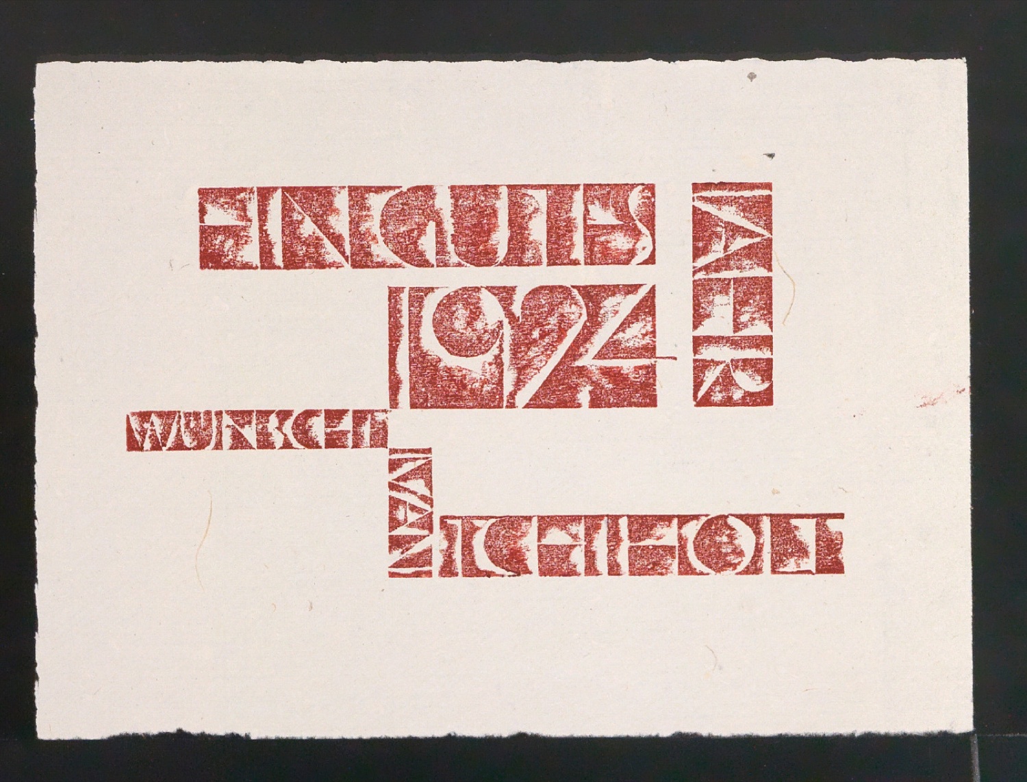 Probedrucke von Neujahrswunsch Ein Gutes Jahr 1924 — Blatt 3
