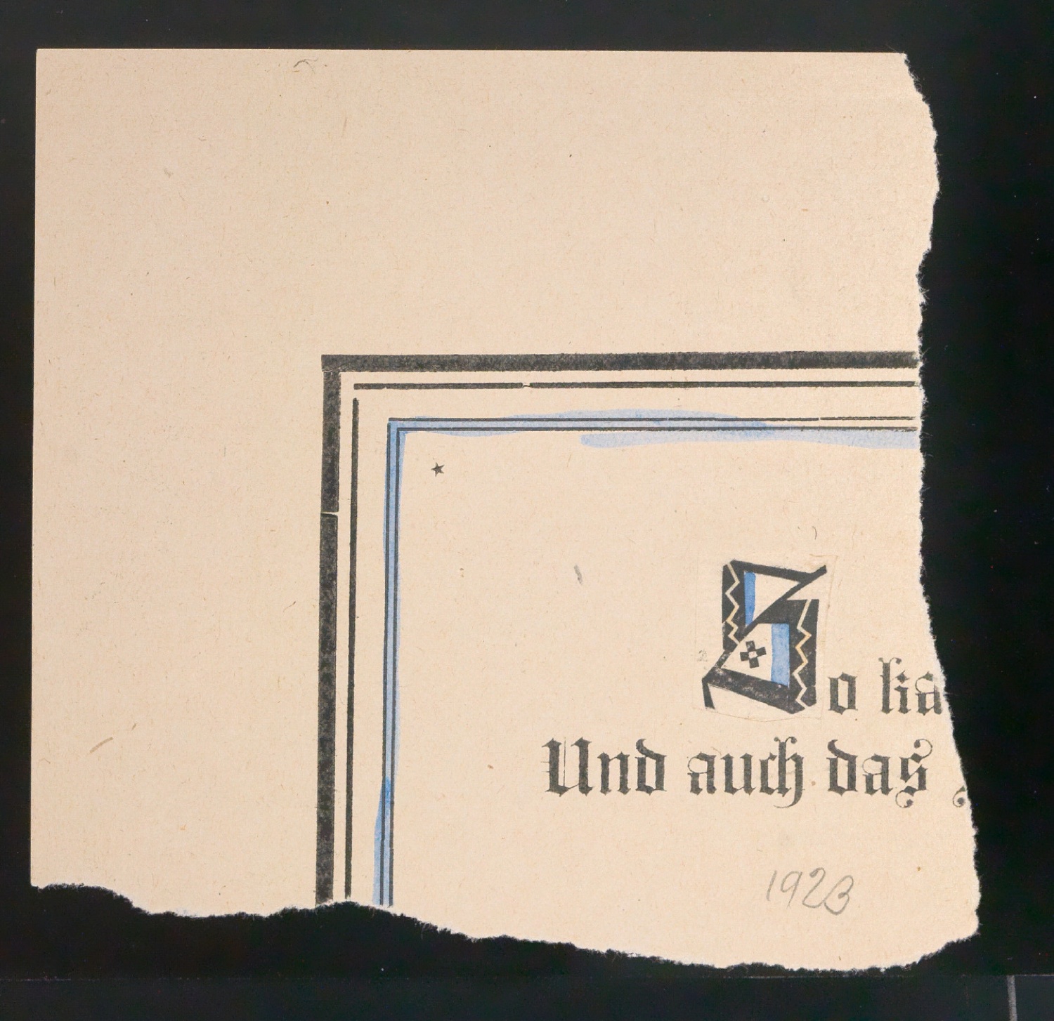 Nachkolorierter Ausschnitt eines Probedrucks für unbekannte Veröffentlichung — Blatt 1
