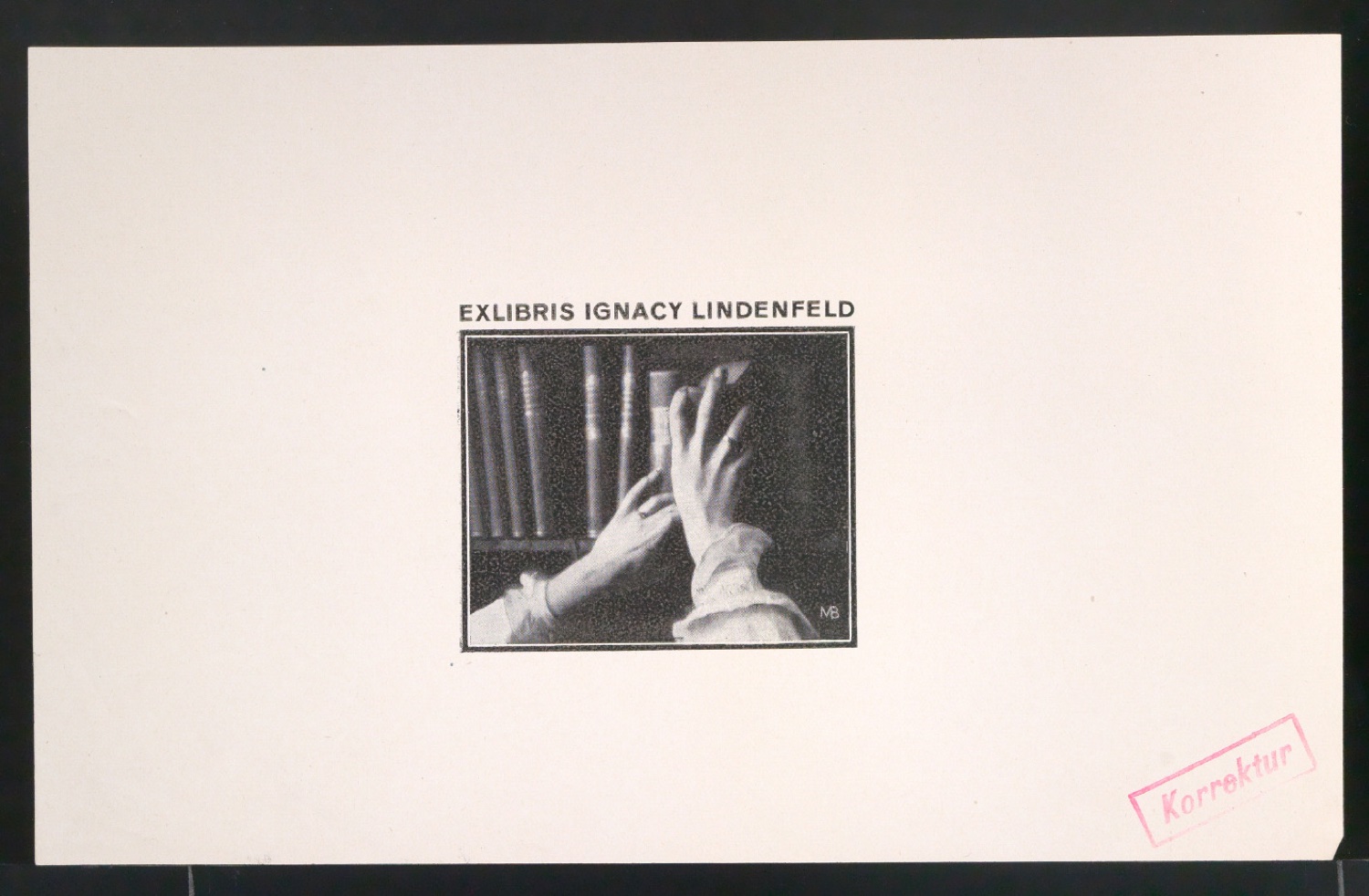 Korrekturfahne von Exlibris Ignacy Lindenfeld — Blatt 1