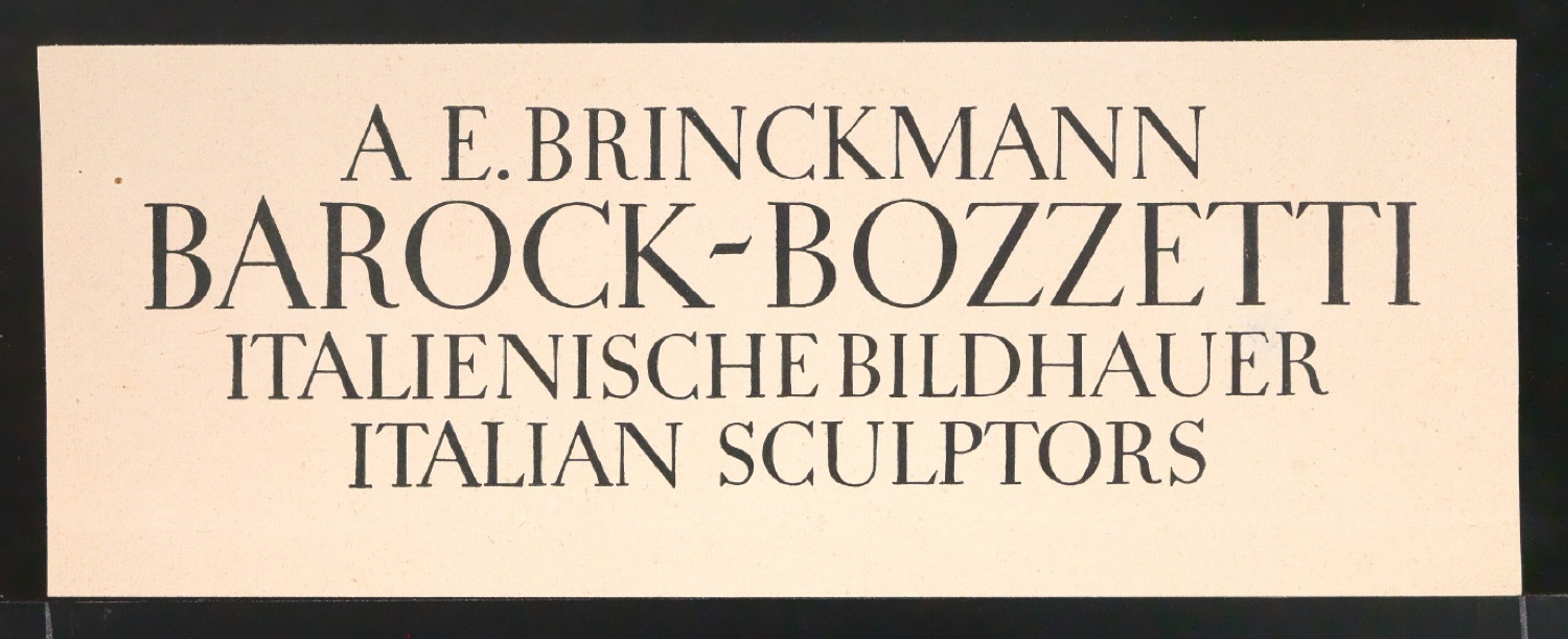 Probedruck für den Titelzug für Barock-Bozetti, Band 1 — Blatt 1