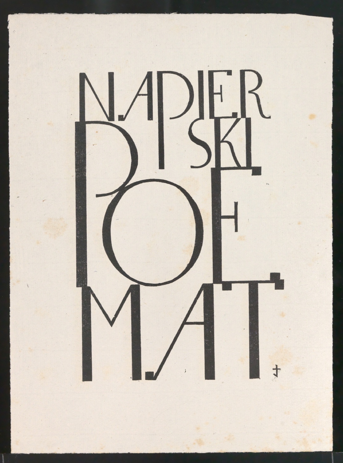 Probedrucke für das Titelblatt von Poemat — Blatt 1