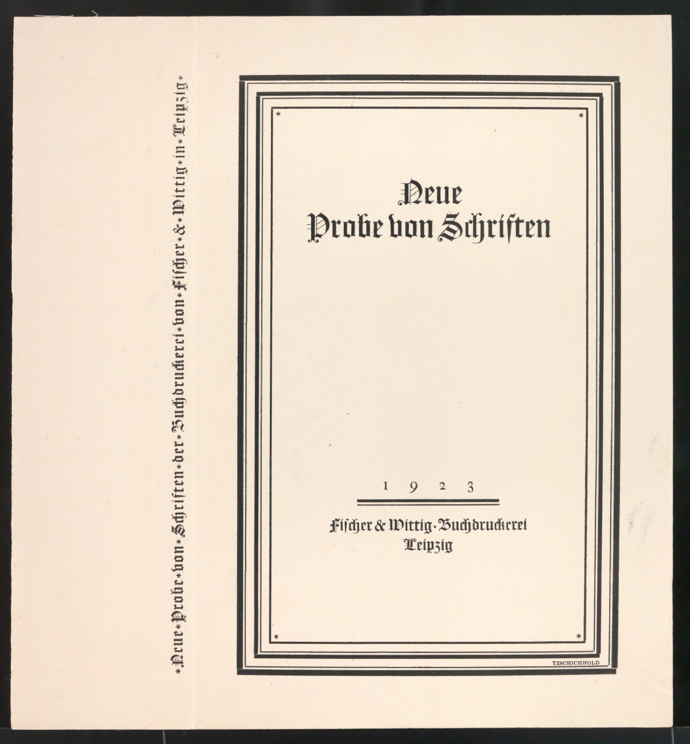 Probedruck für den Umschlag von Schriftkatalog Neue Probe von Schriften — Blatt 1