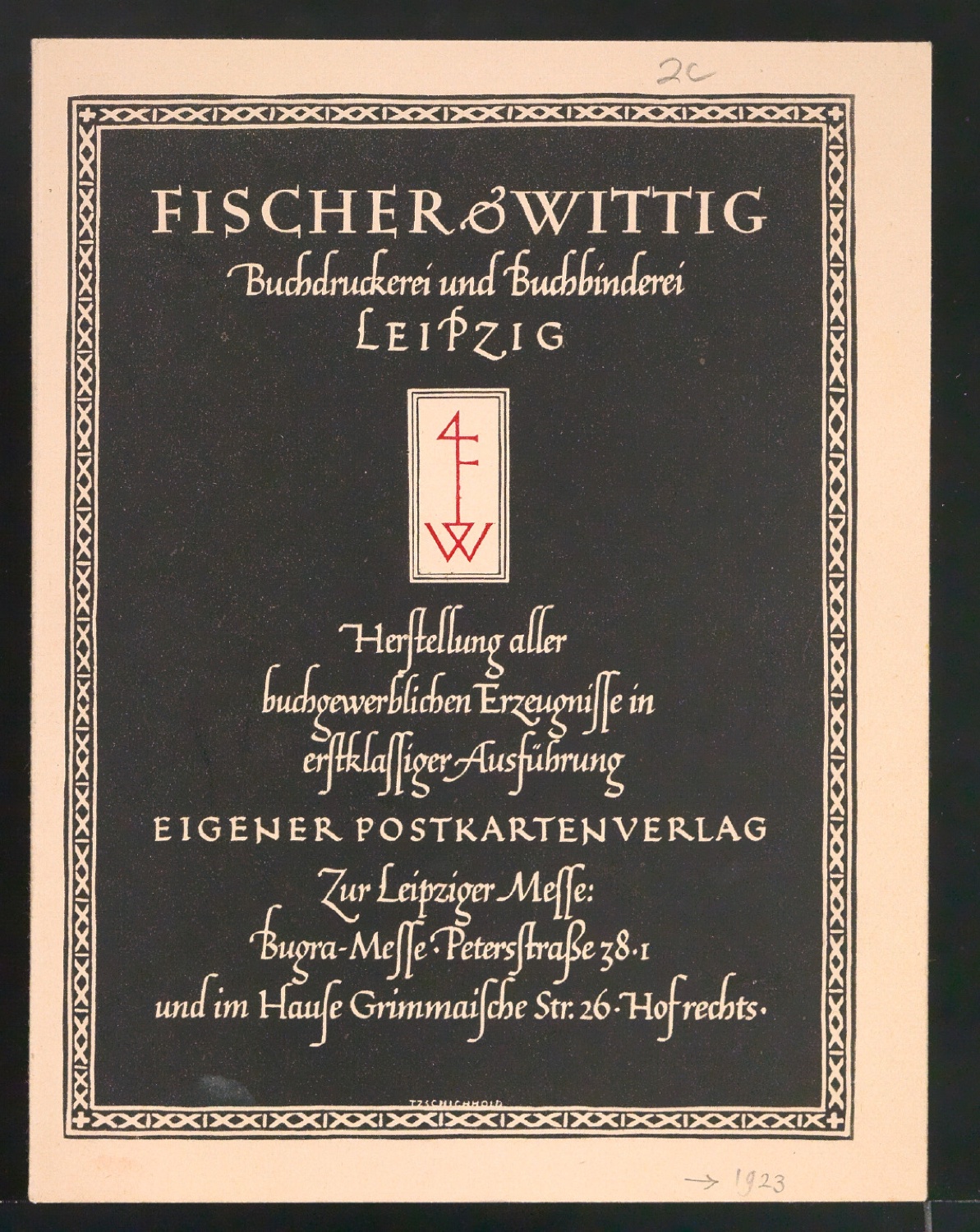 Belegexemplare eines Handzettel für Fischer & Wittig — Blatt 3