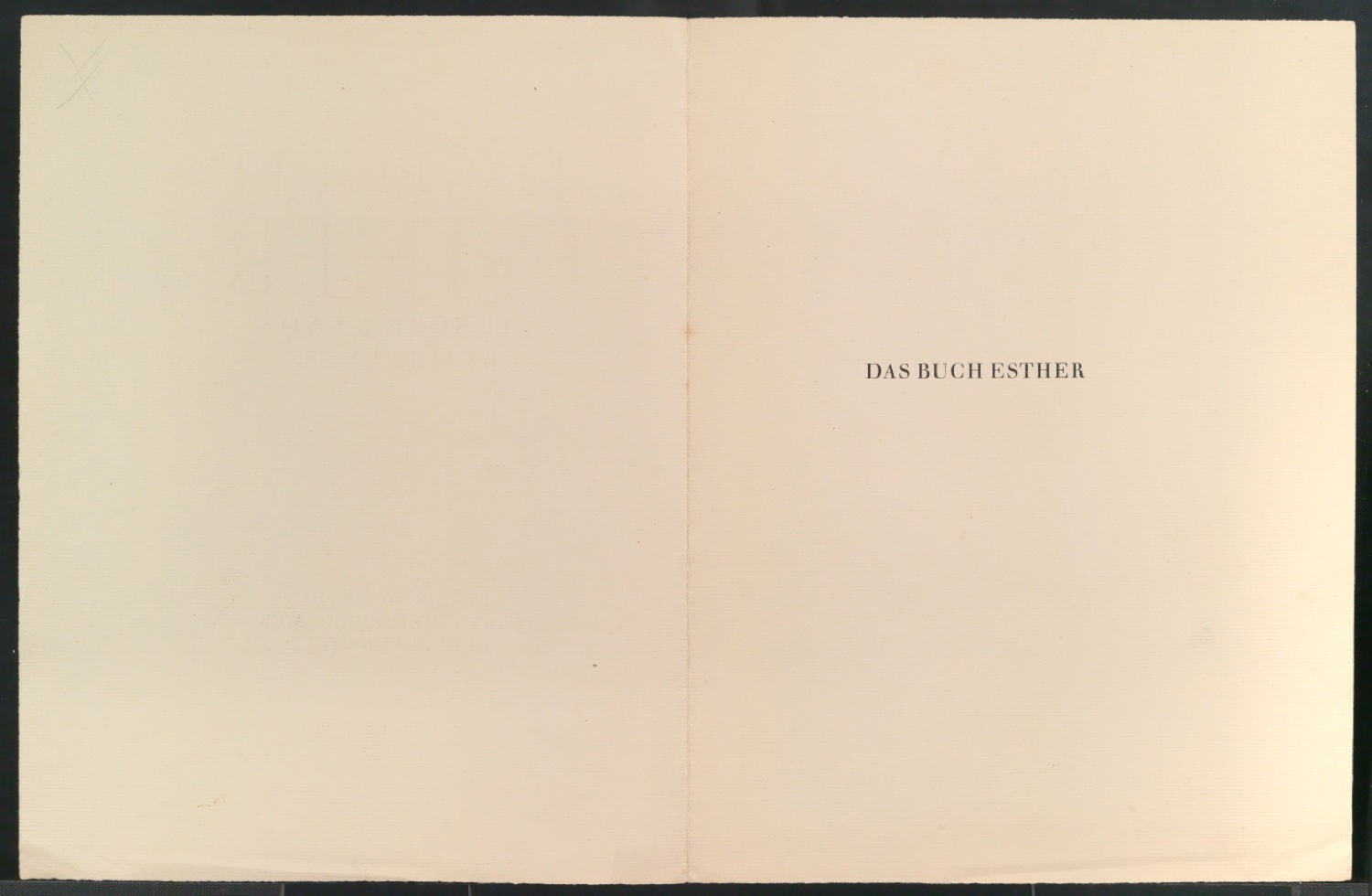 Probedrucke für Schmutztitel und Titelblatt von Das Buch Esther — Blatt 2