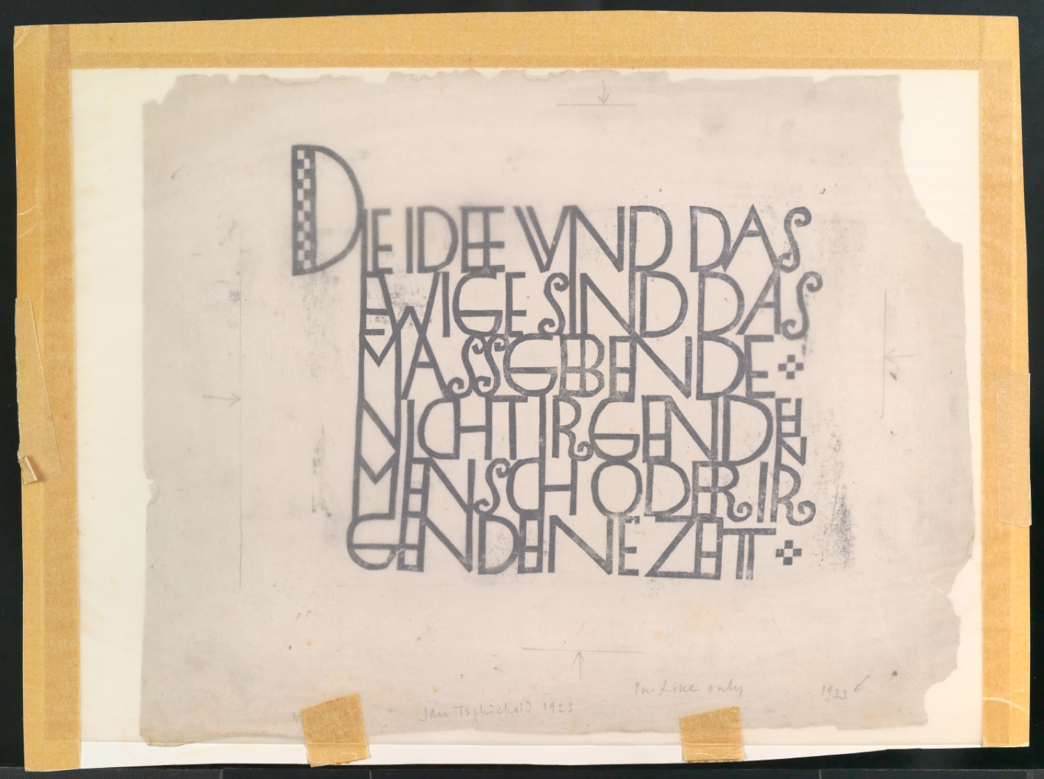Holzschnitt mit Zitat von Paul de Lagarde als Vorlage für eine Illustration — Blatt 1