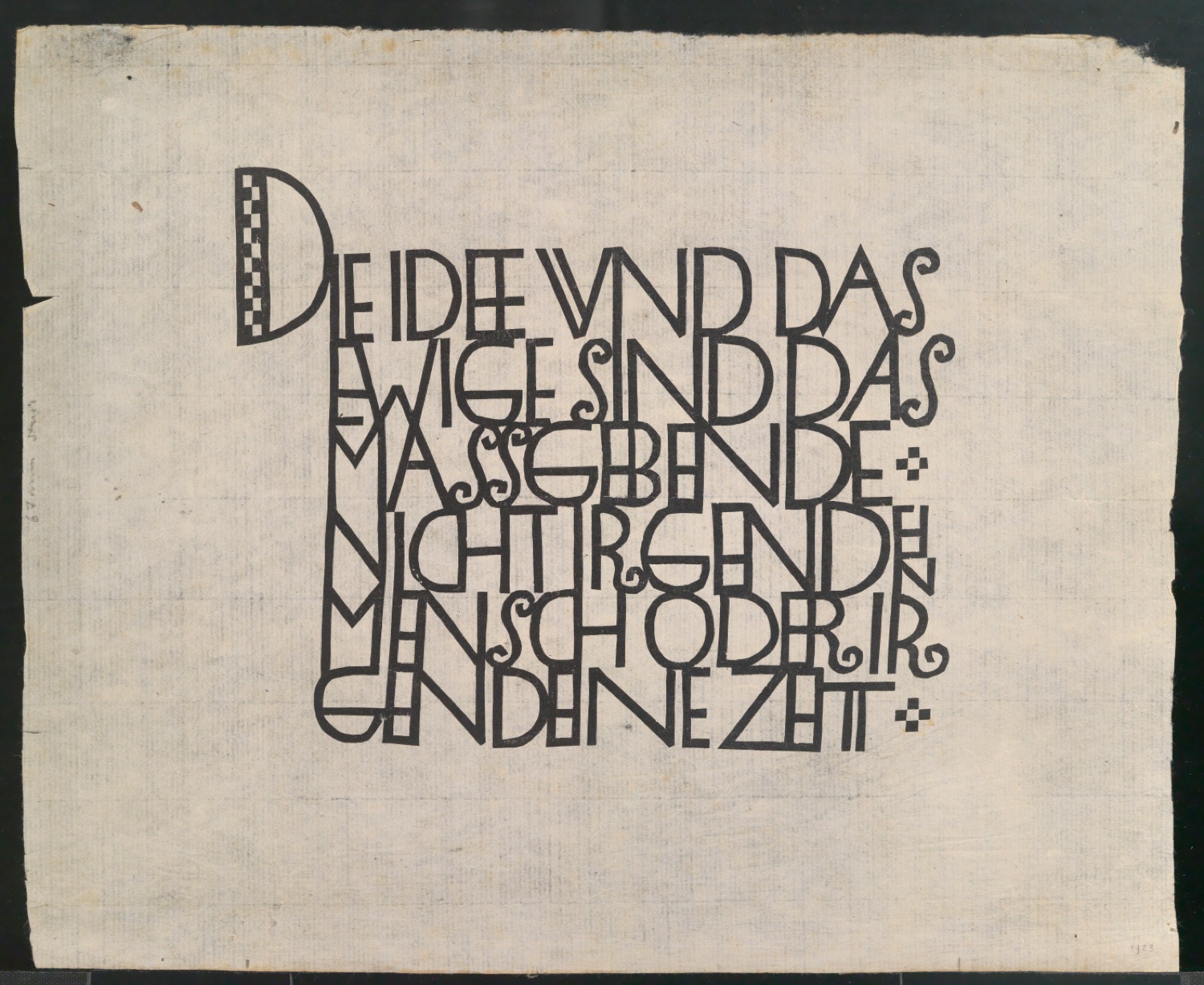 Holzschnitt mit Zitat von Paul de Lagarde als Vorlage für eine Illustration — Blatt 3
