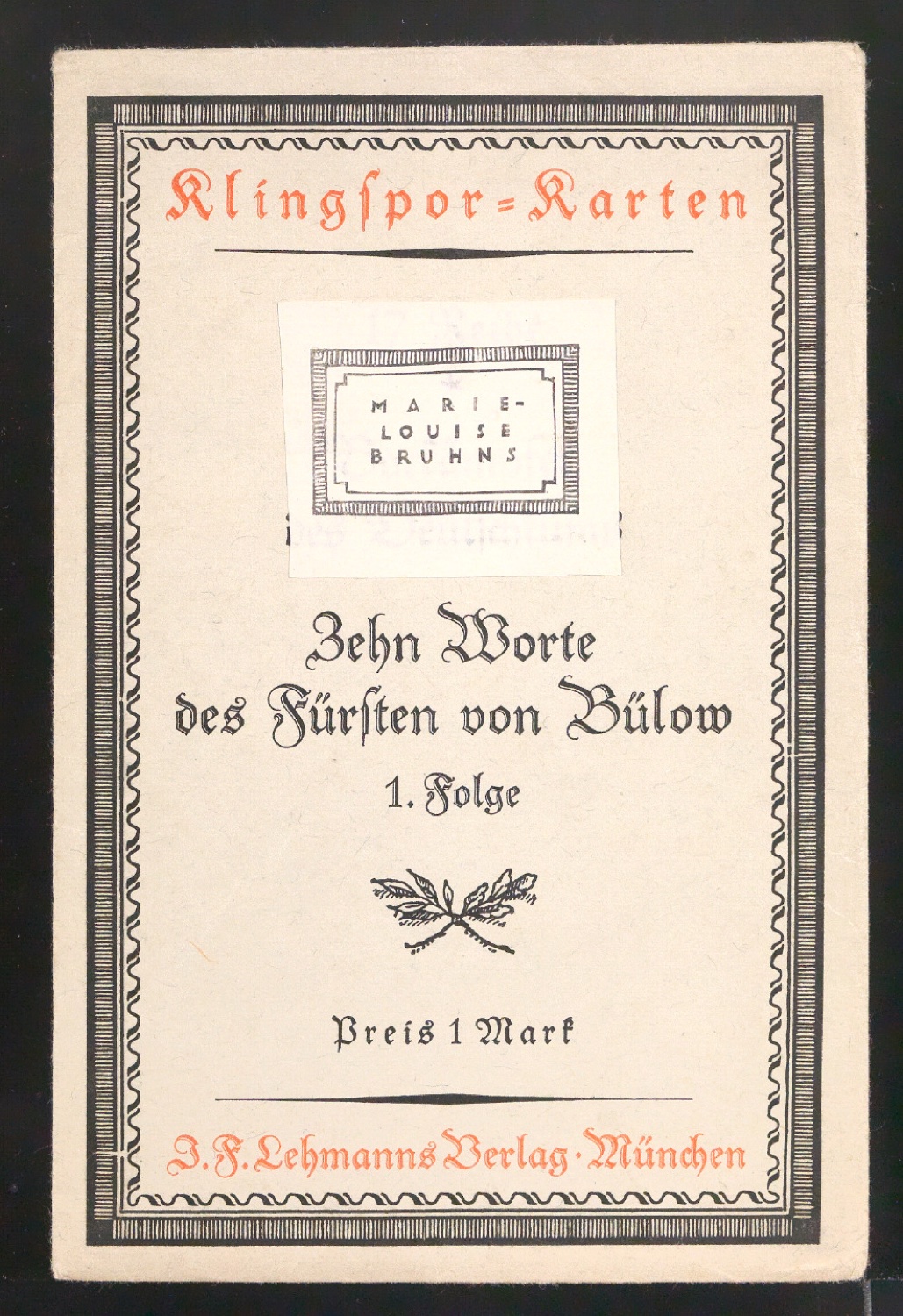 Exlibris für Marie-Louise Bruhns — Blatt 29