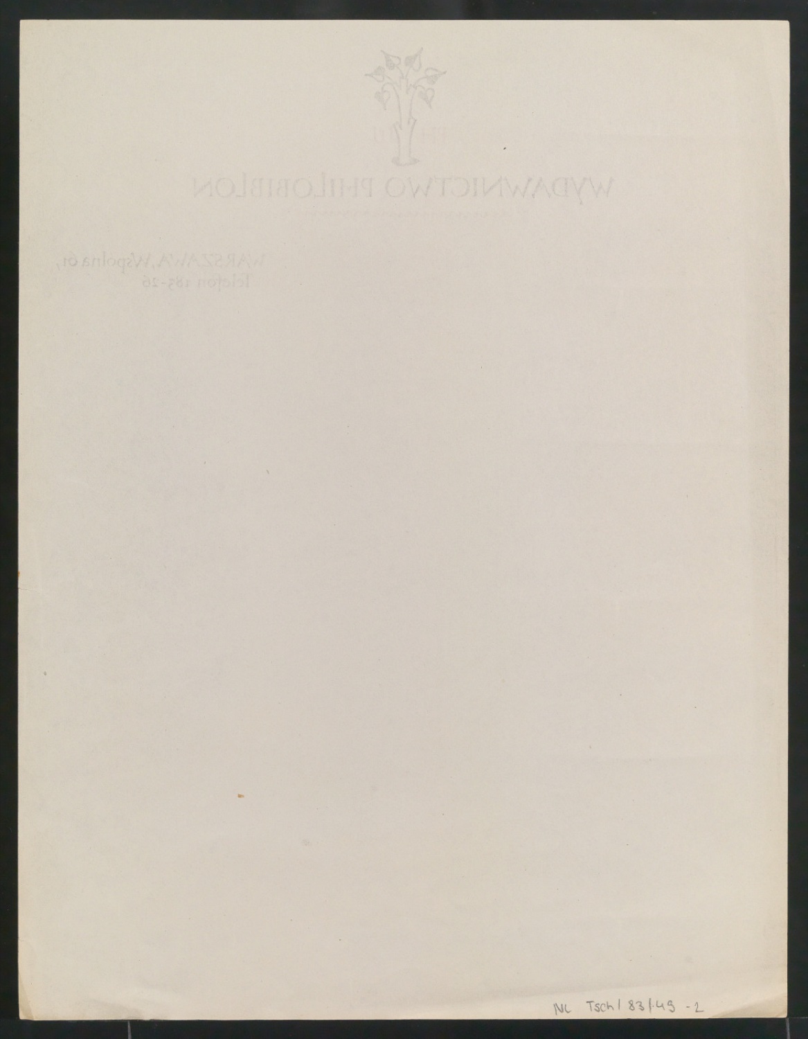 Abgetrennter Briefkopf und Briefbogen für Philobiblon — Blatt 2