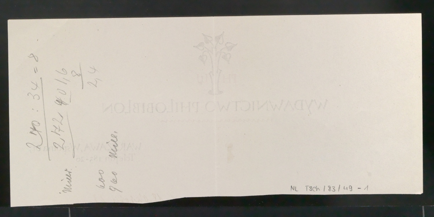 Abgetrennter Briefkopf und Briefbogen für Philobiblon — Blatt 4