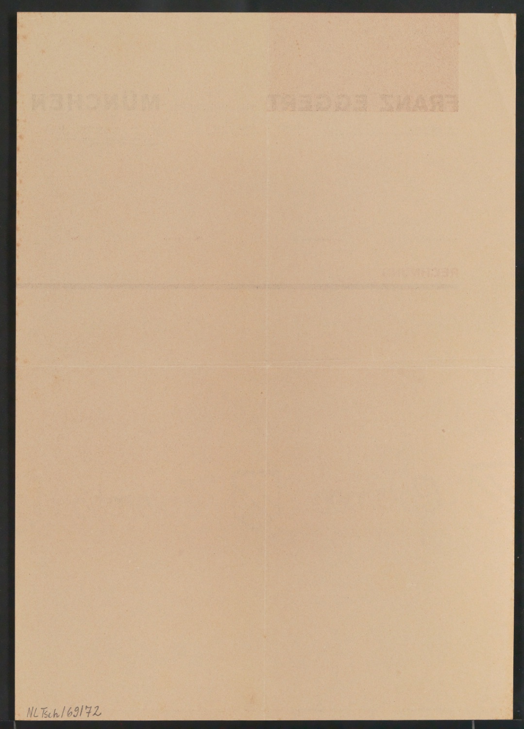 Rechnungsvordruck für Buchdruckerei Franz Eggert — Blatt 2