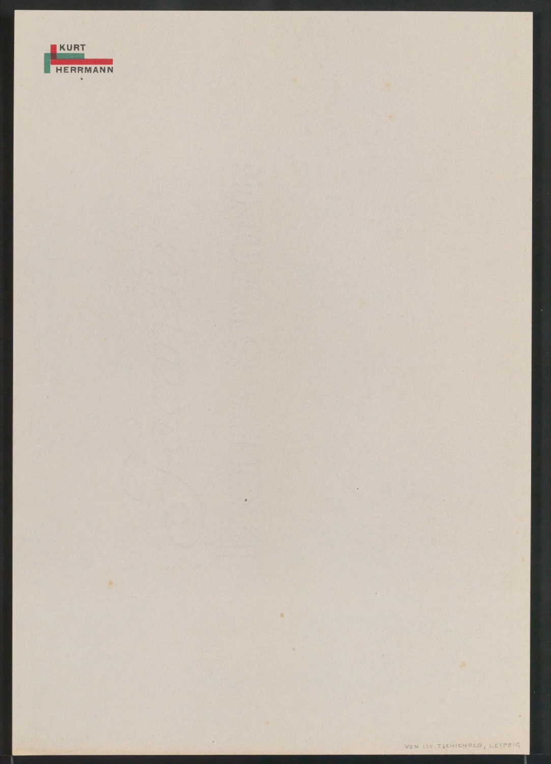 Signierter Probedruck von Briefbogen für Kurt Herrmann — Blatt 1