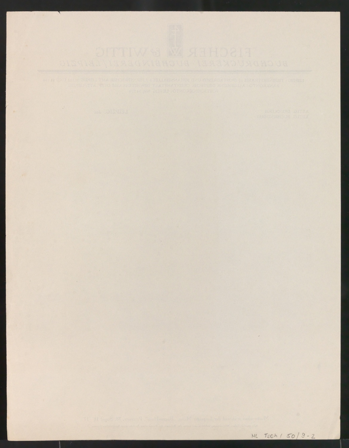 Montierte und lose Belegexemplare von Briefbogen für Fischer & Wittig — Blatt 4