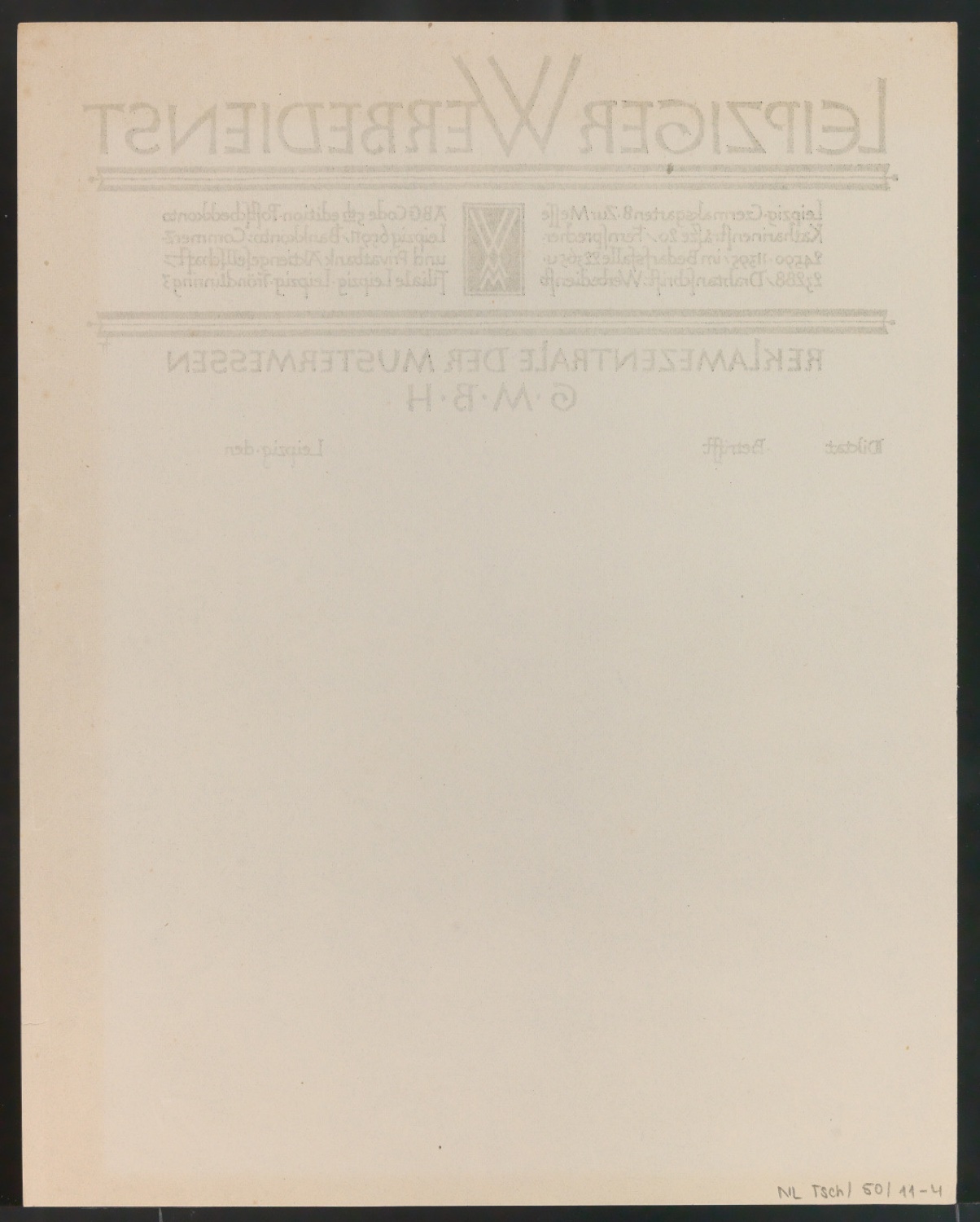 Briefbogen, Rechnungsvordruck und Briefumschläge für Leipziger Werbedienst — Blatt 8