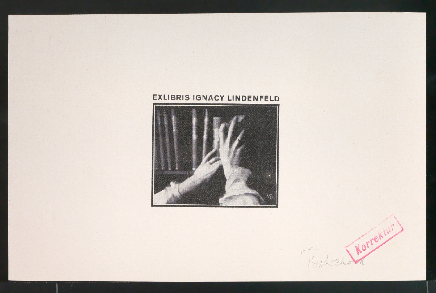 Korrekturfahne von Exlibris Ignacy Lindenfeld — Blatt 1