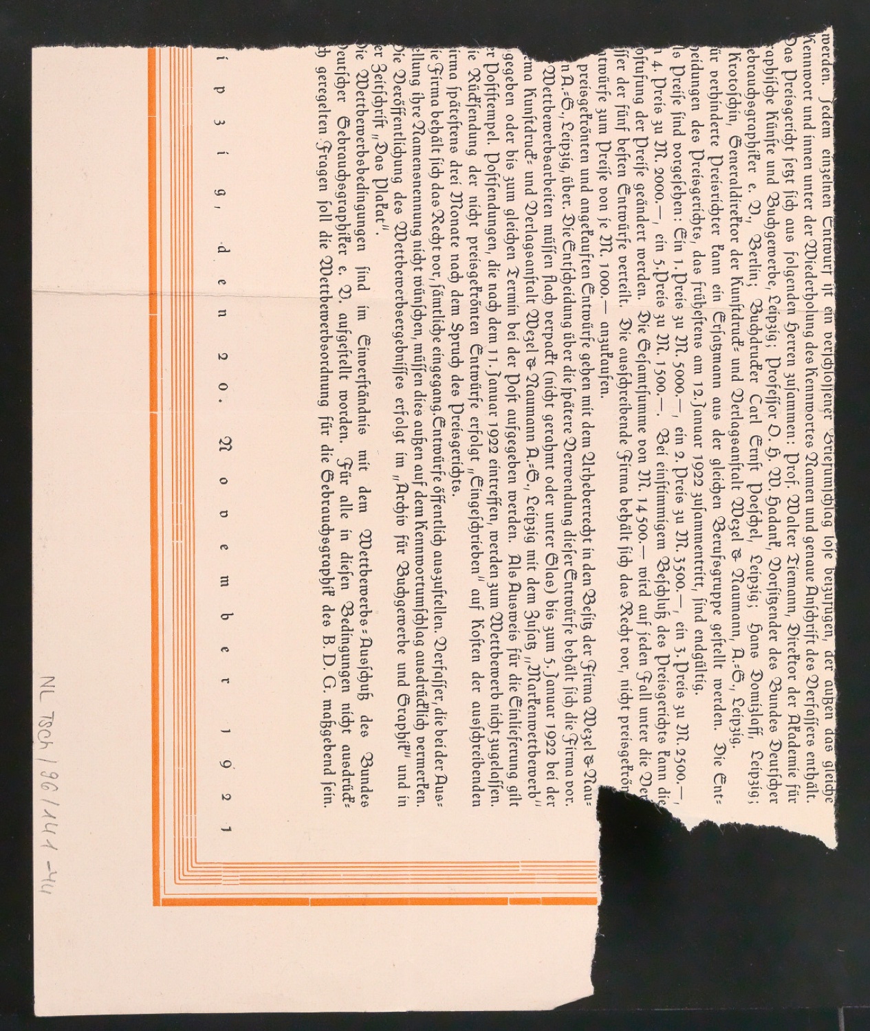 Konvolut Entwurfszeichnungen und Skizzen aus Skizzenbuch von 1920 — Blatt 40