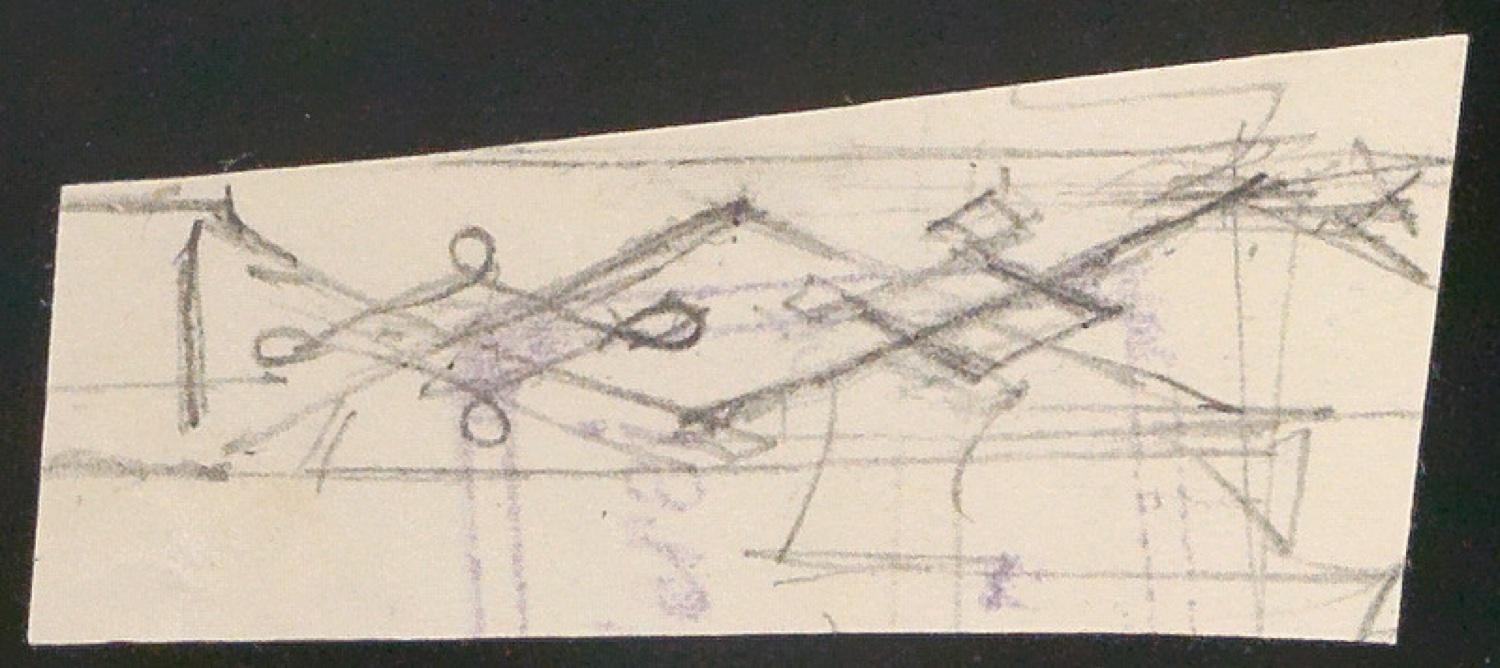 Konvolut Entwurfszeichnungen und Skizzen aus Skizzenbuch von 1920 — Blatt 7