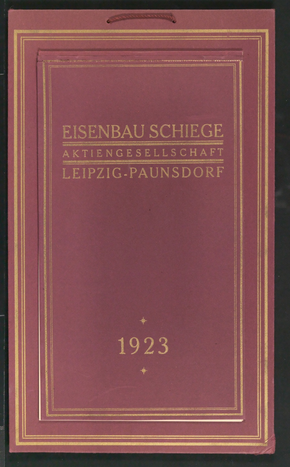 Wandkalender Eisenbau Schiege Aktiengesellschaft Leipzig-Paunsdorf 1923 — Blatt 1