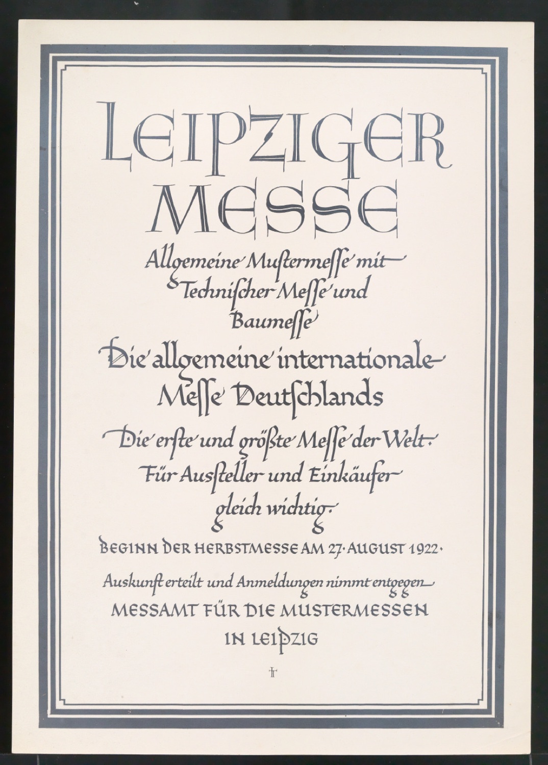 Reproduktionen von Werbeplakat Allgemeine Mustermesse mit Technischer Messe und Baumesse — Blatt 3