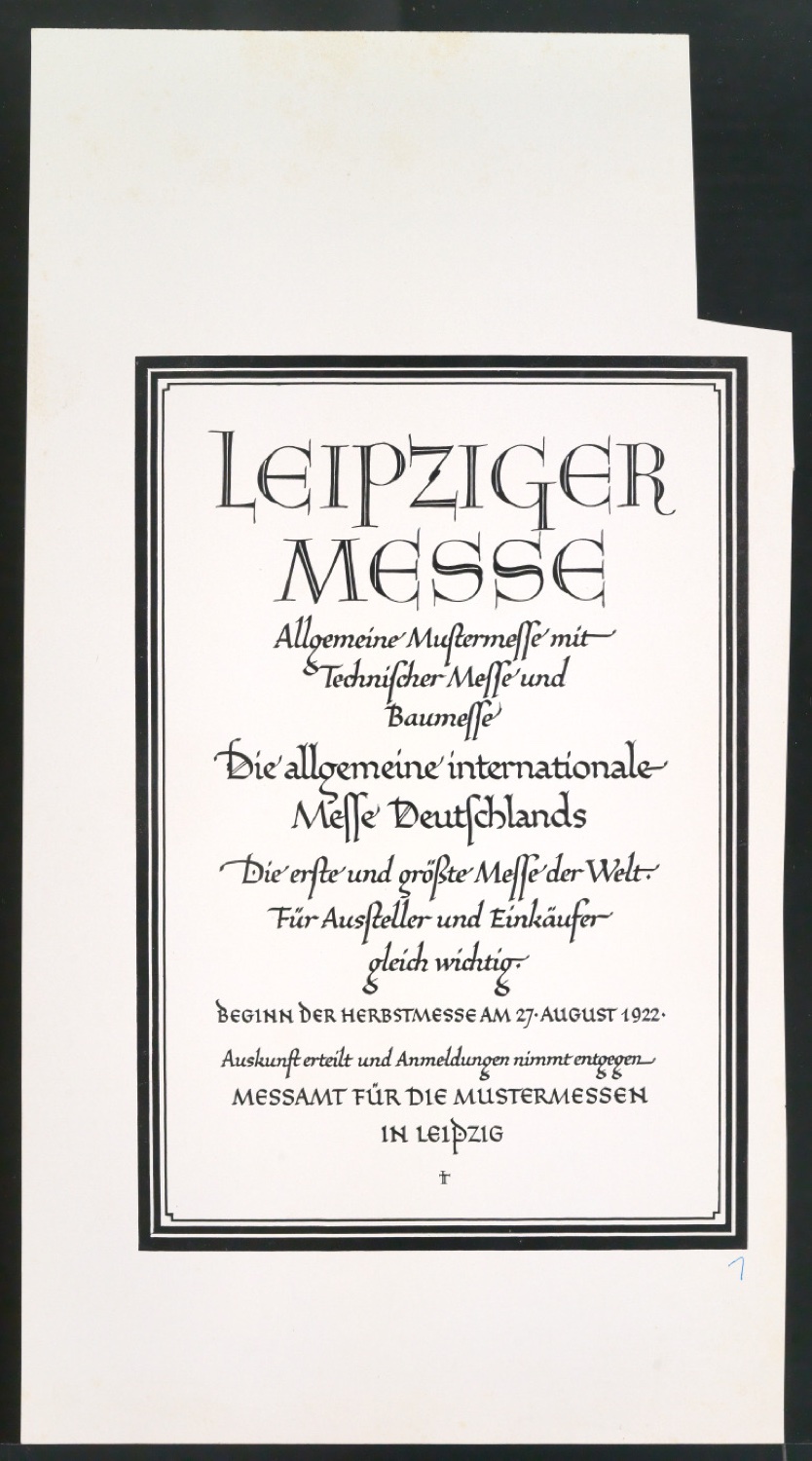 Reproduktionen von Werbeplakat Allgemeine Mustermesse mit Technischer Messe und Baumesse — Blatt 5