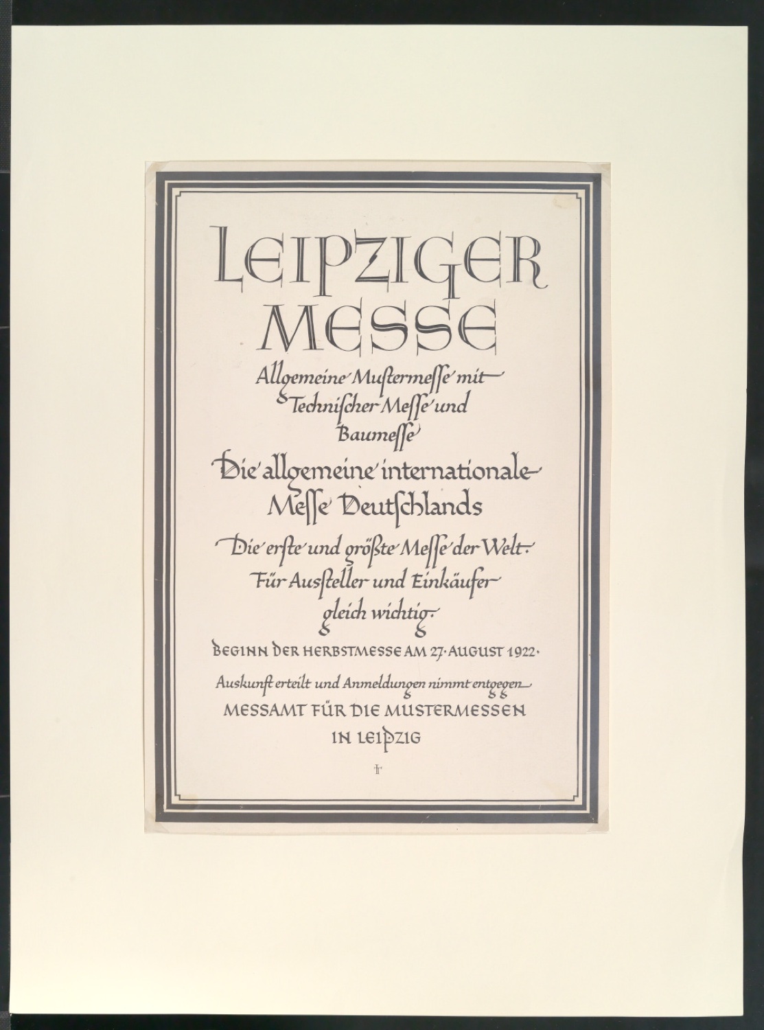 Reproduktionen von Werbeplakat Allgemeine Mustermesse mit Technischer Messe und Baumesse — Blatt 7