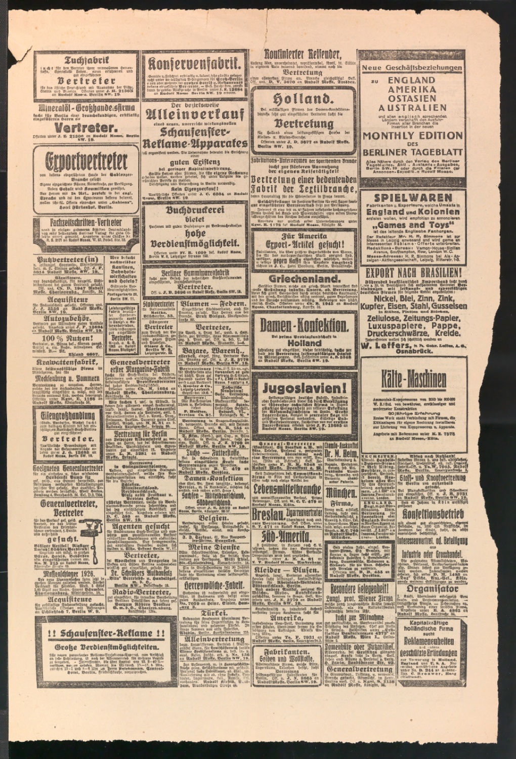 Zeitungsausschnitte mit Anzeigen der Leipziger Messe — Blatt 2