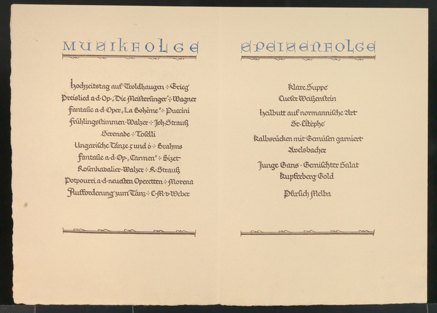 Faltkarte Menü 10. September 1922 — Blatt 5