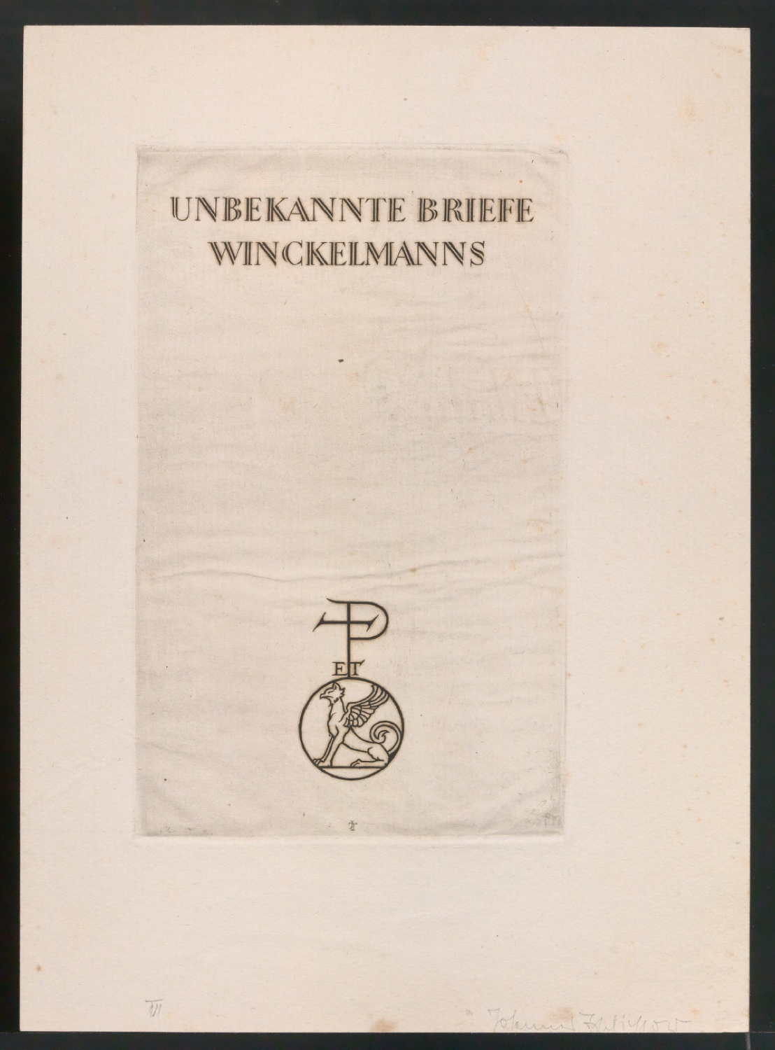 Radierungen für das Titelblatt von Unbekannte Briefe Winckelmanns — Blatt 3