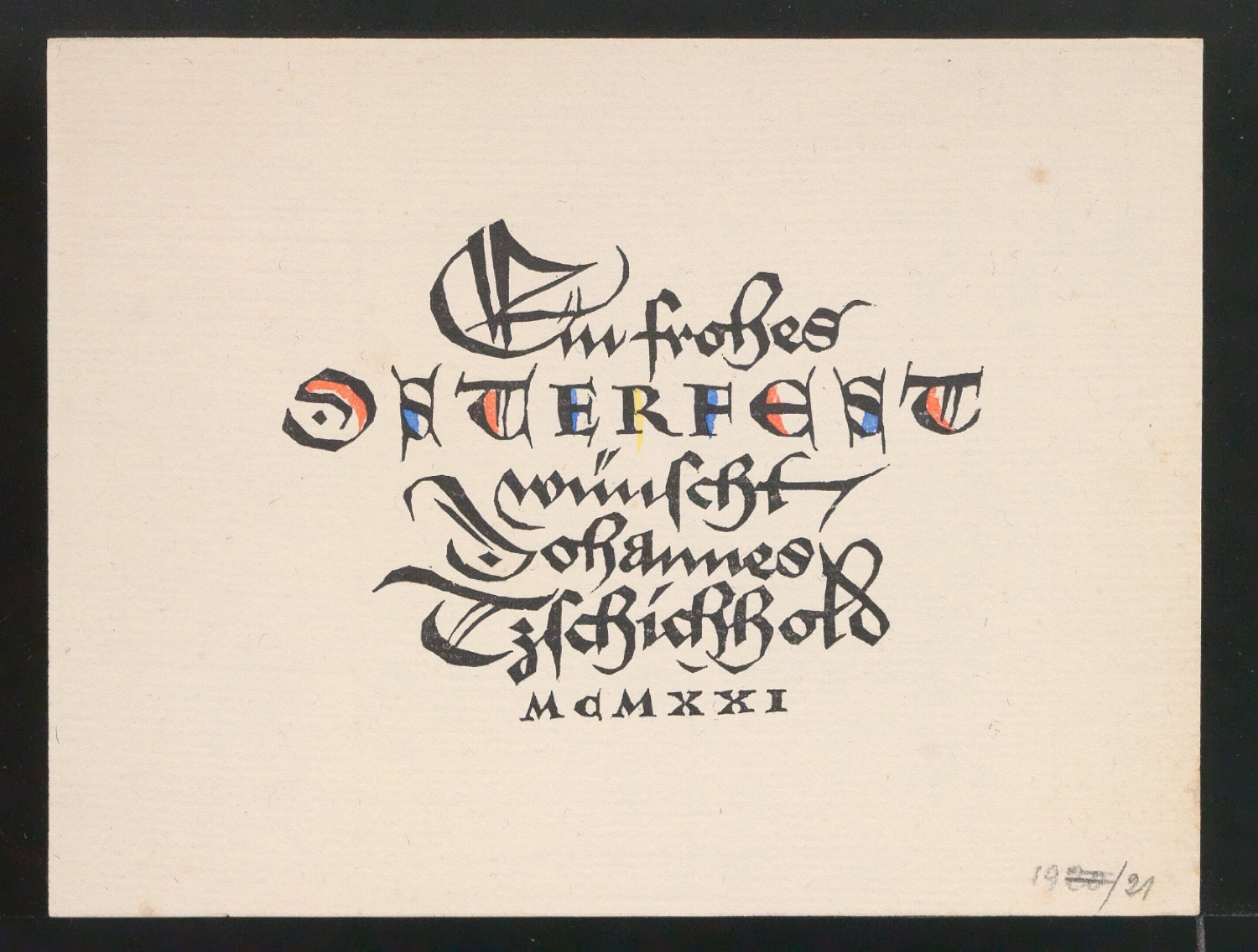 Glückwunschkarte Ein frohes Osterfest 1921 — Blatt 3
