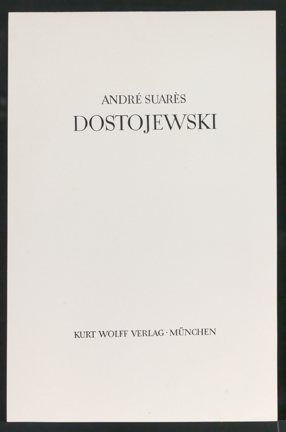Probedruck für das Titelblatt von Dostojewski — Blatt 1