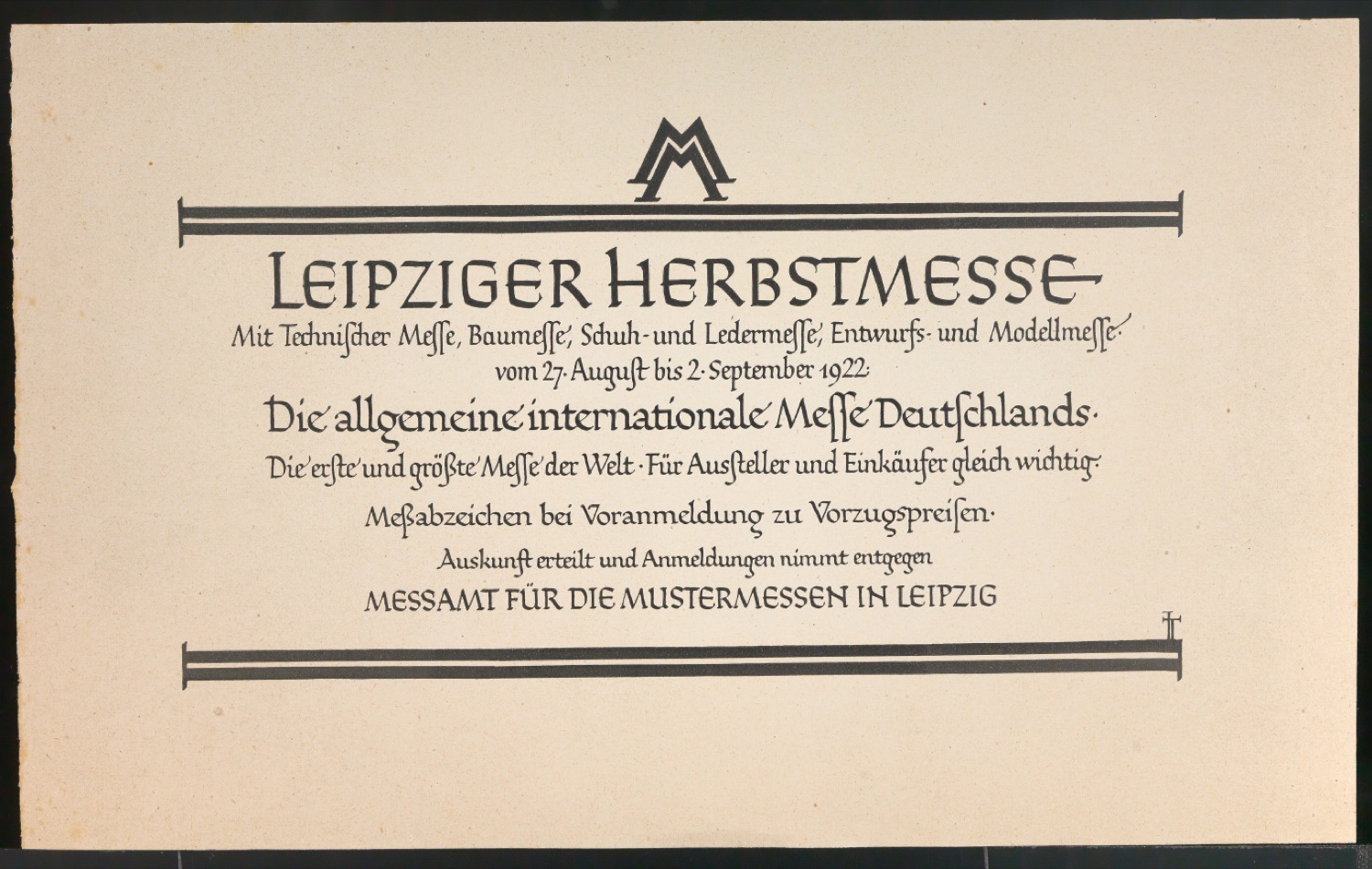Probedrucke für Anzeigen Leipziger Messe — Blatt 5