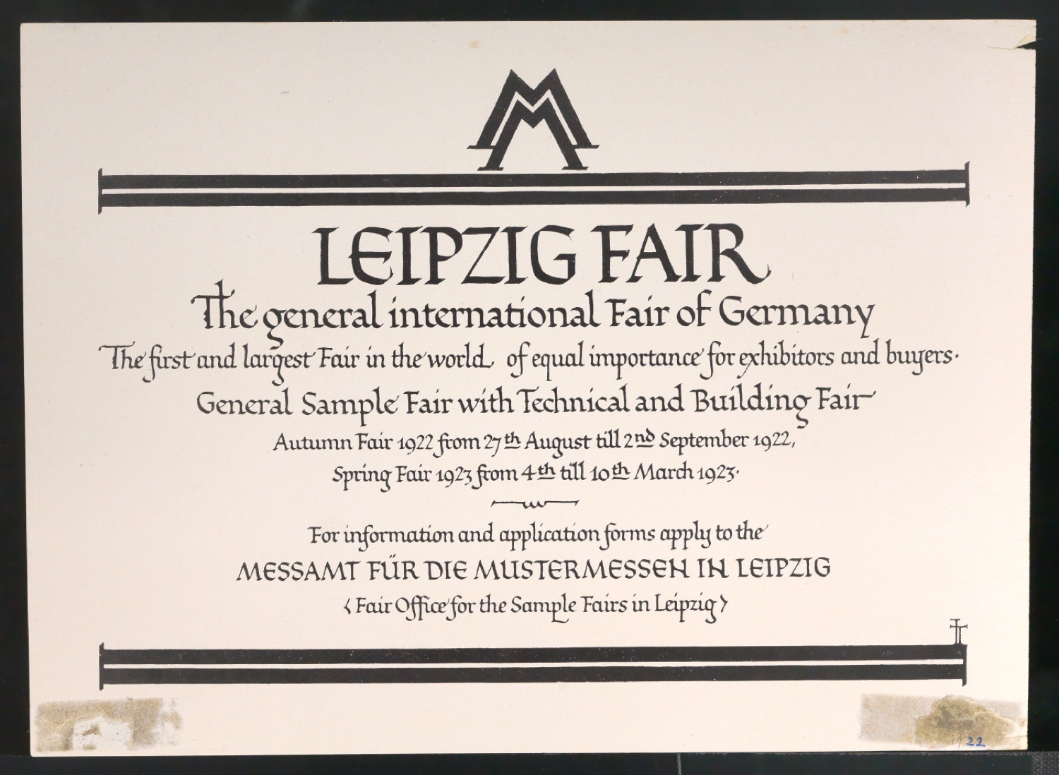 Probedrucke für Anzeigen Leipziger Messe — Blatt 33