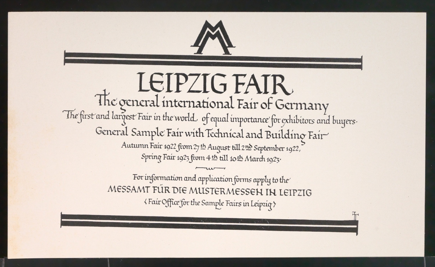 Probedrucke für Anzeigen Leipziger Messe — Blatt 53