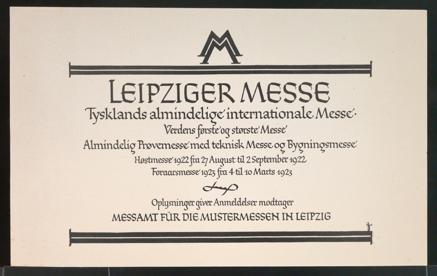 Probedrucke für Anzeigen Leipziger Messe — Blatt 57