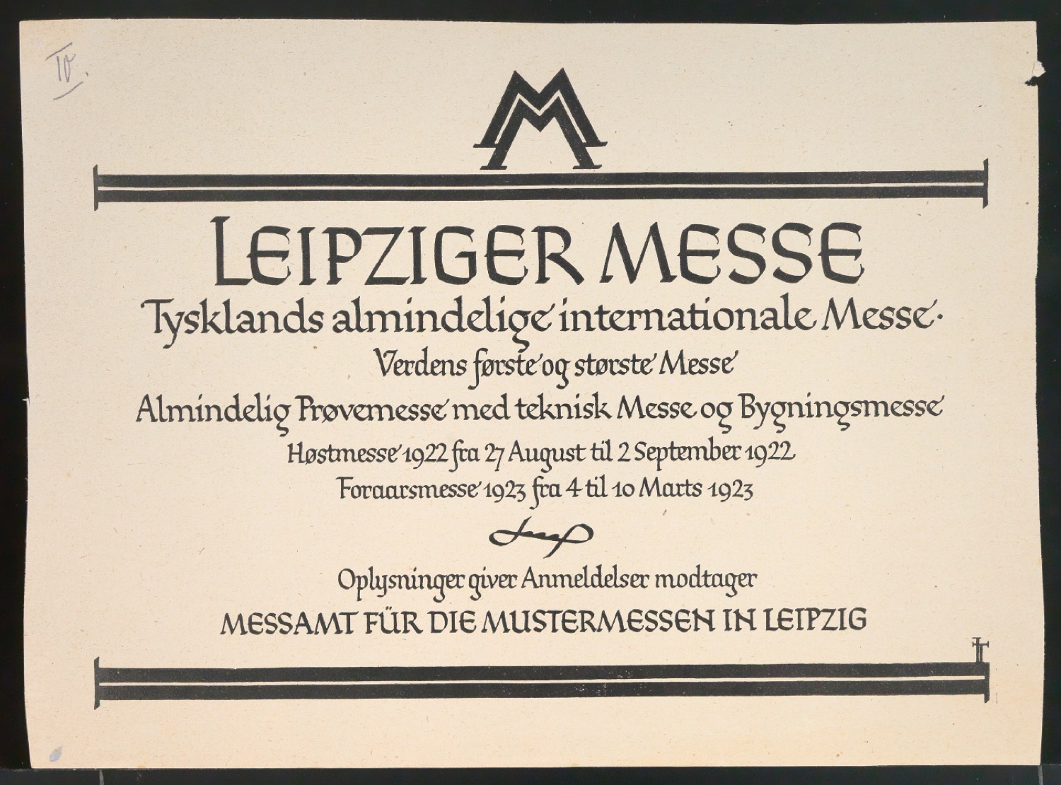 Probedrucke für Anzeigen Leipziger Messe — Blatt 59