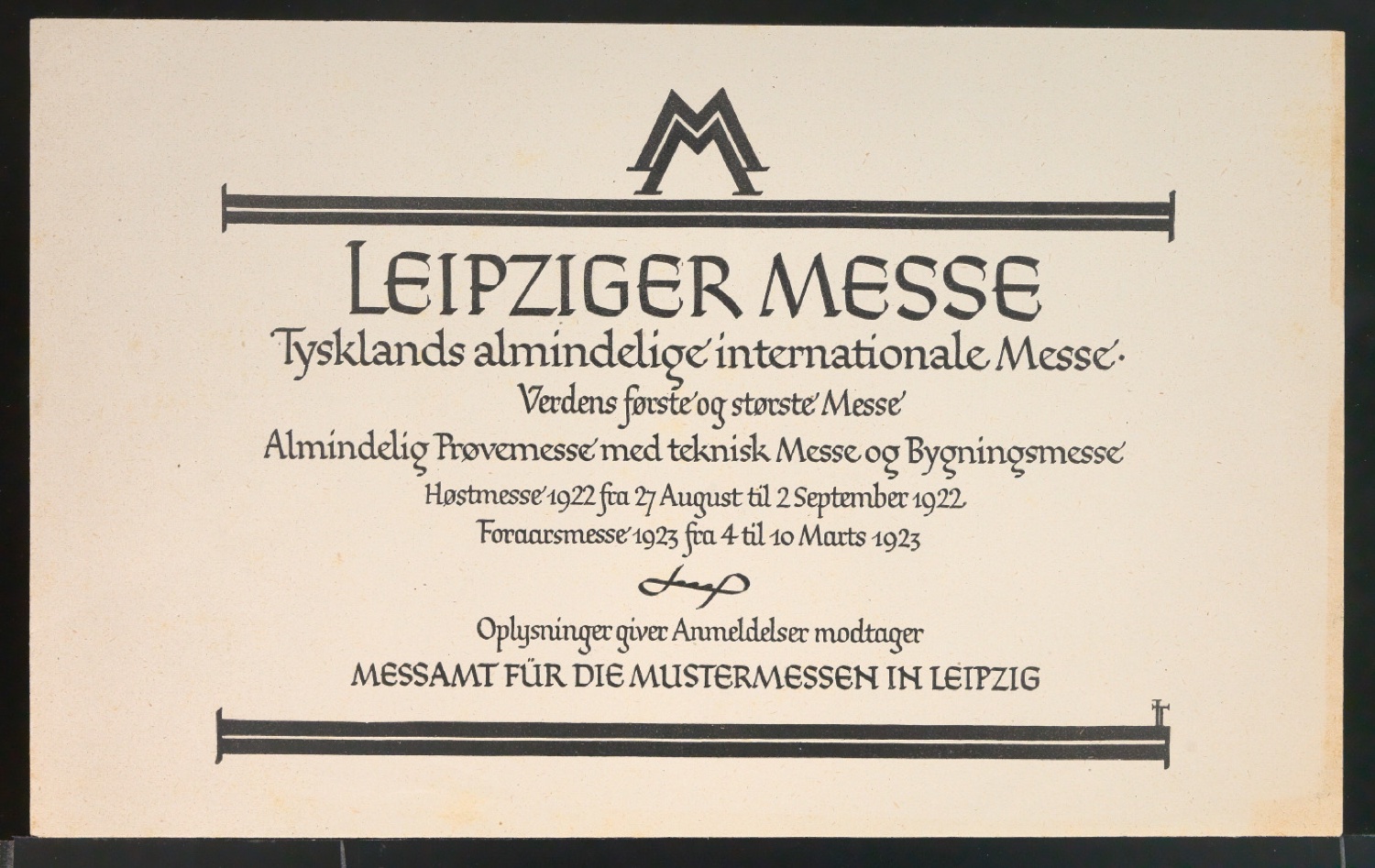 Probedrucke für Anzeigen Leipziger Messe — Blatt 61