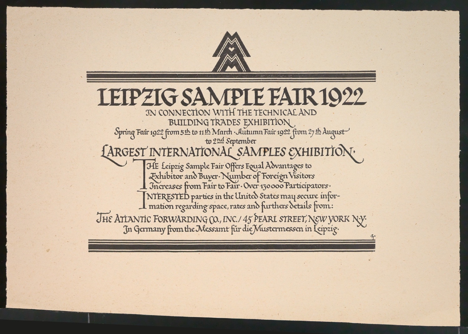 Probedrucke für Anzeigen Leipziger Messe — Blatt 67